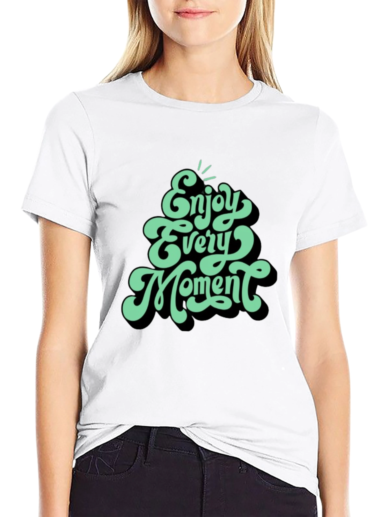 Enjoy Every Moment Graphic Tee - Stylish Black T-Shirt - 9