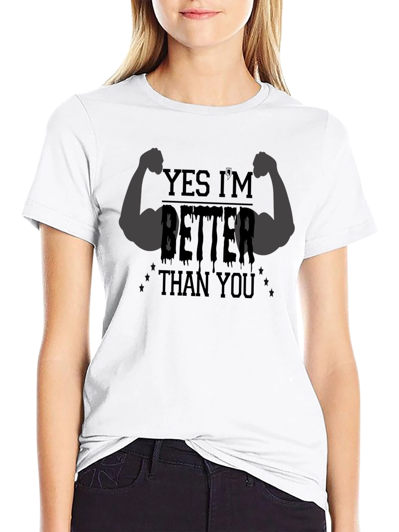 Black Yes I'm Better Than You Men's Black Graphic Tee view 9