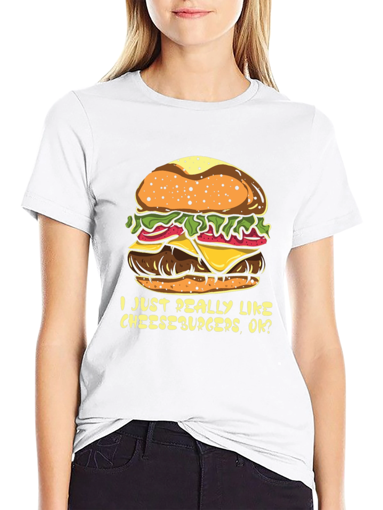 Black Cheeseburger Lover T-Shirt - Funny Foodie Tee view 9