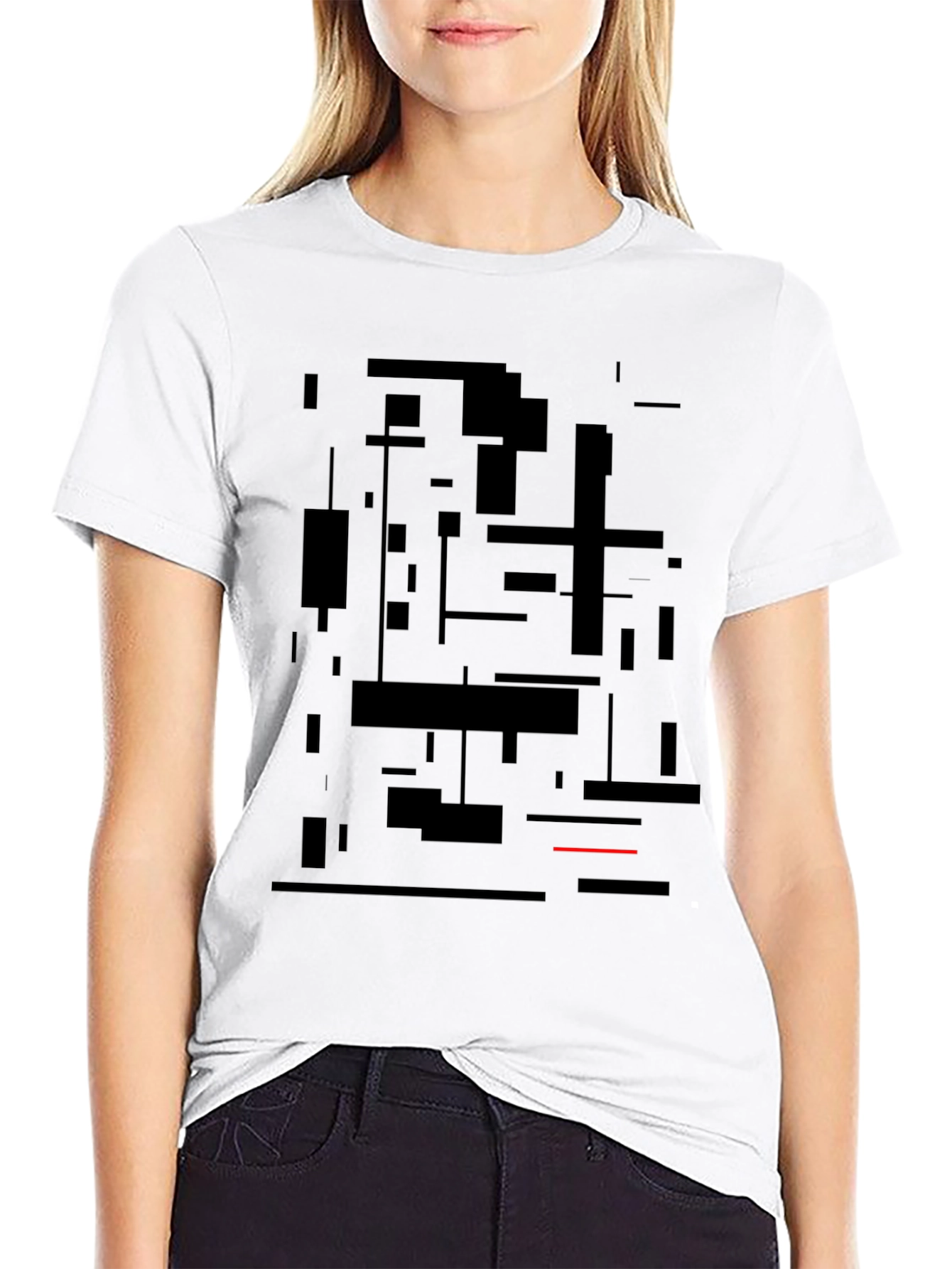 Black Modern Abstract Art Black Graphic Tee view 9