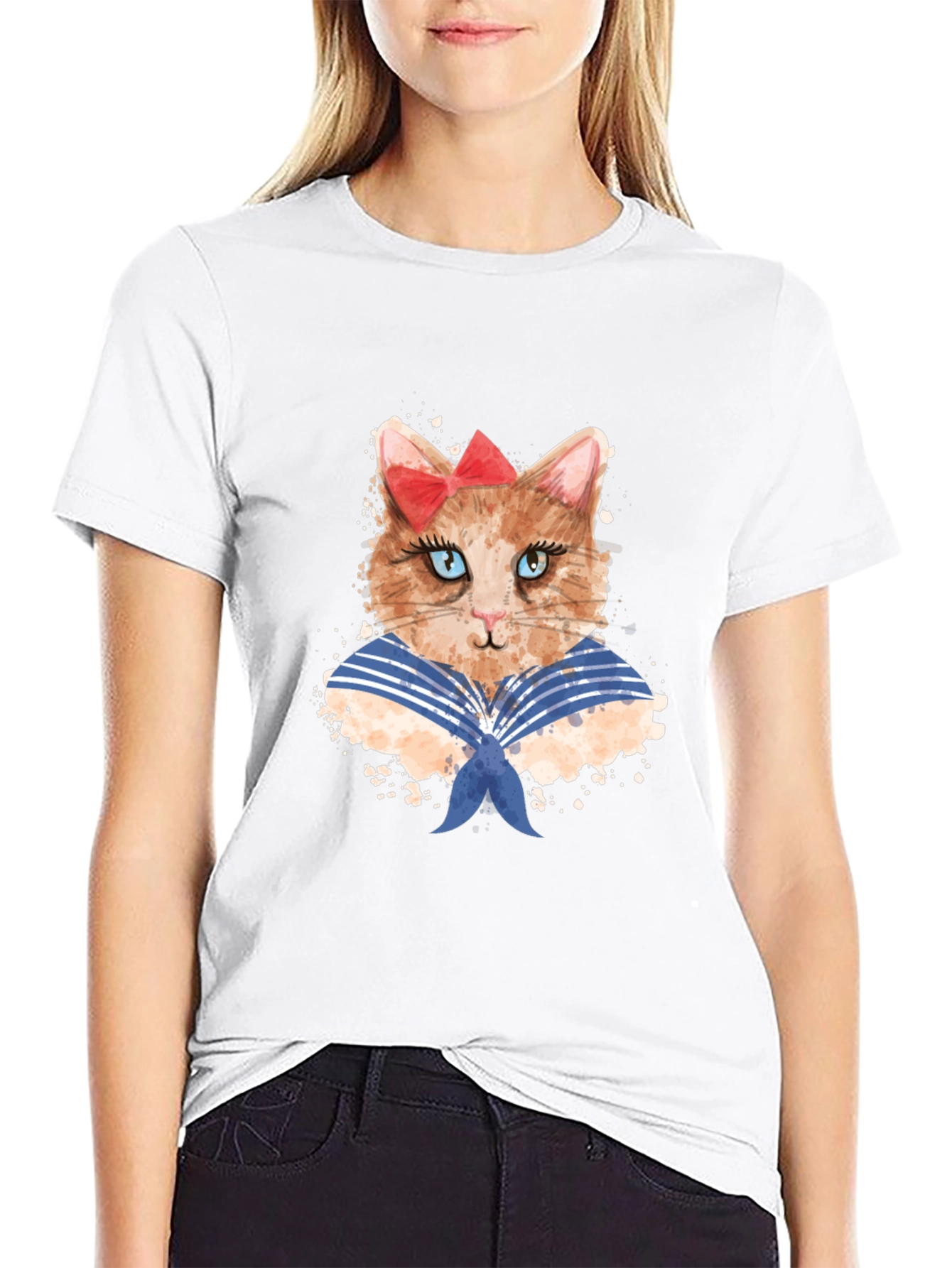 Black Sailor Cat T-Shirt view 9