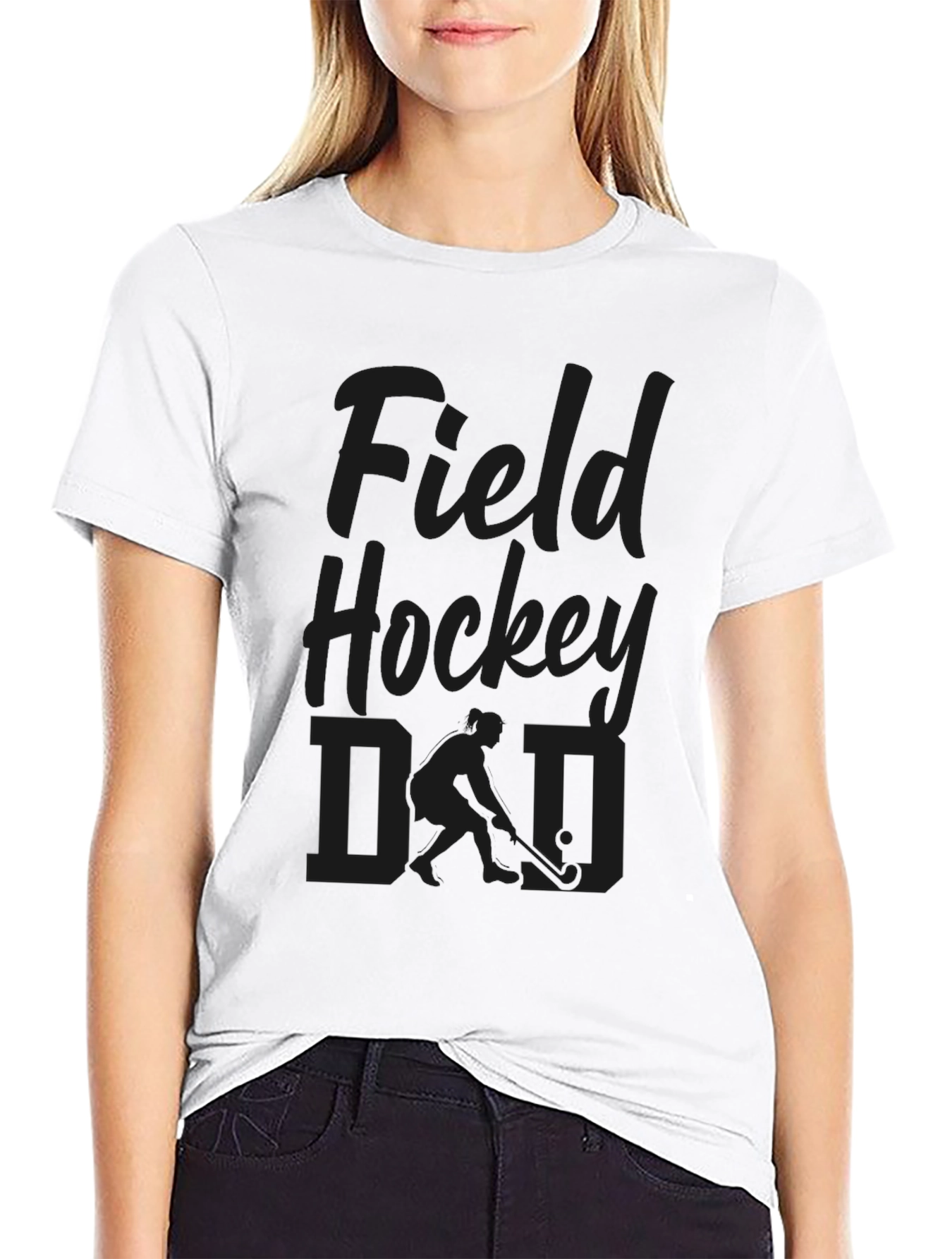 Black Field Hockey Dad Graphic T-Shirt - Black view 9