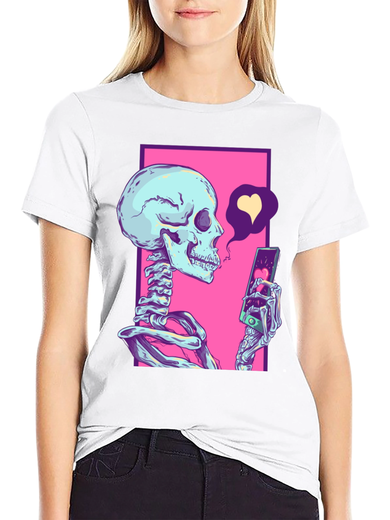 Black Trendy Skeleton Graphic T-Shirt view 9