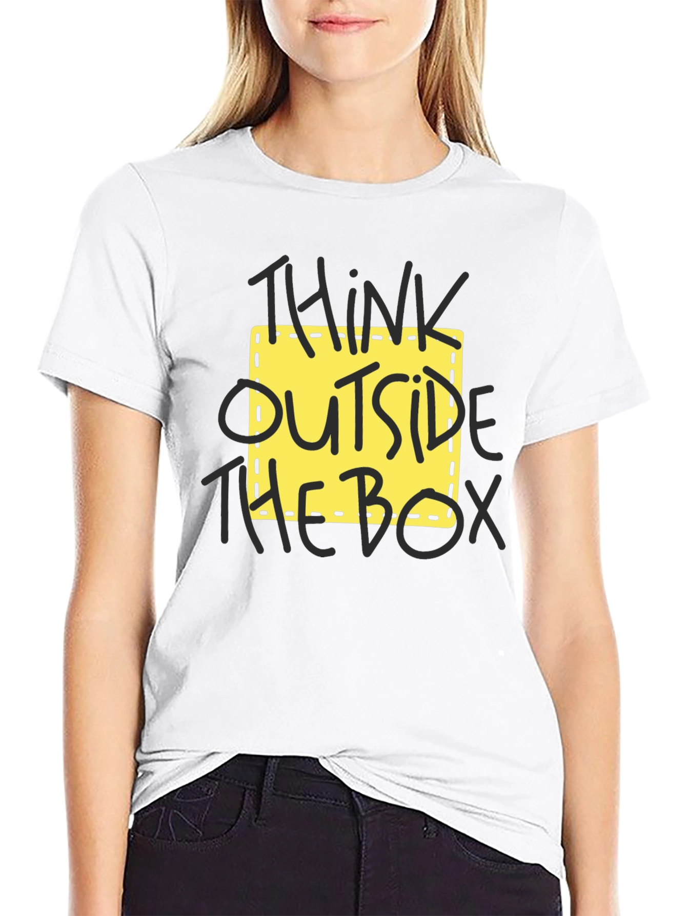 Black Think Outside the Box Graphic Tee view 9