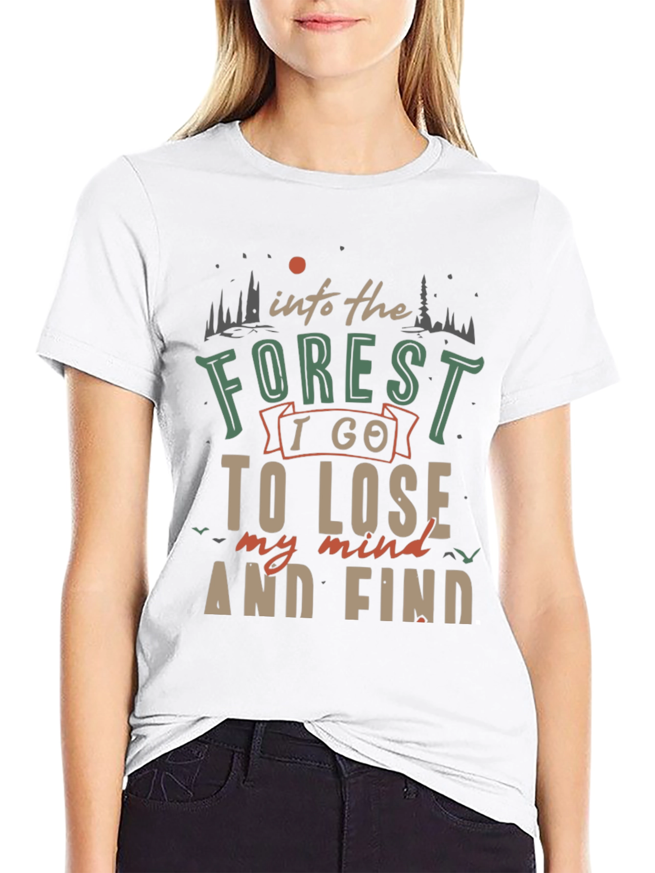 Black Into the Forest Graphic Tee view 9