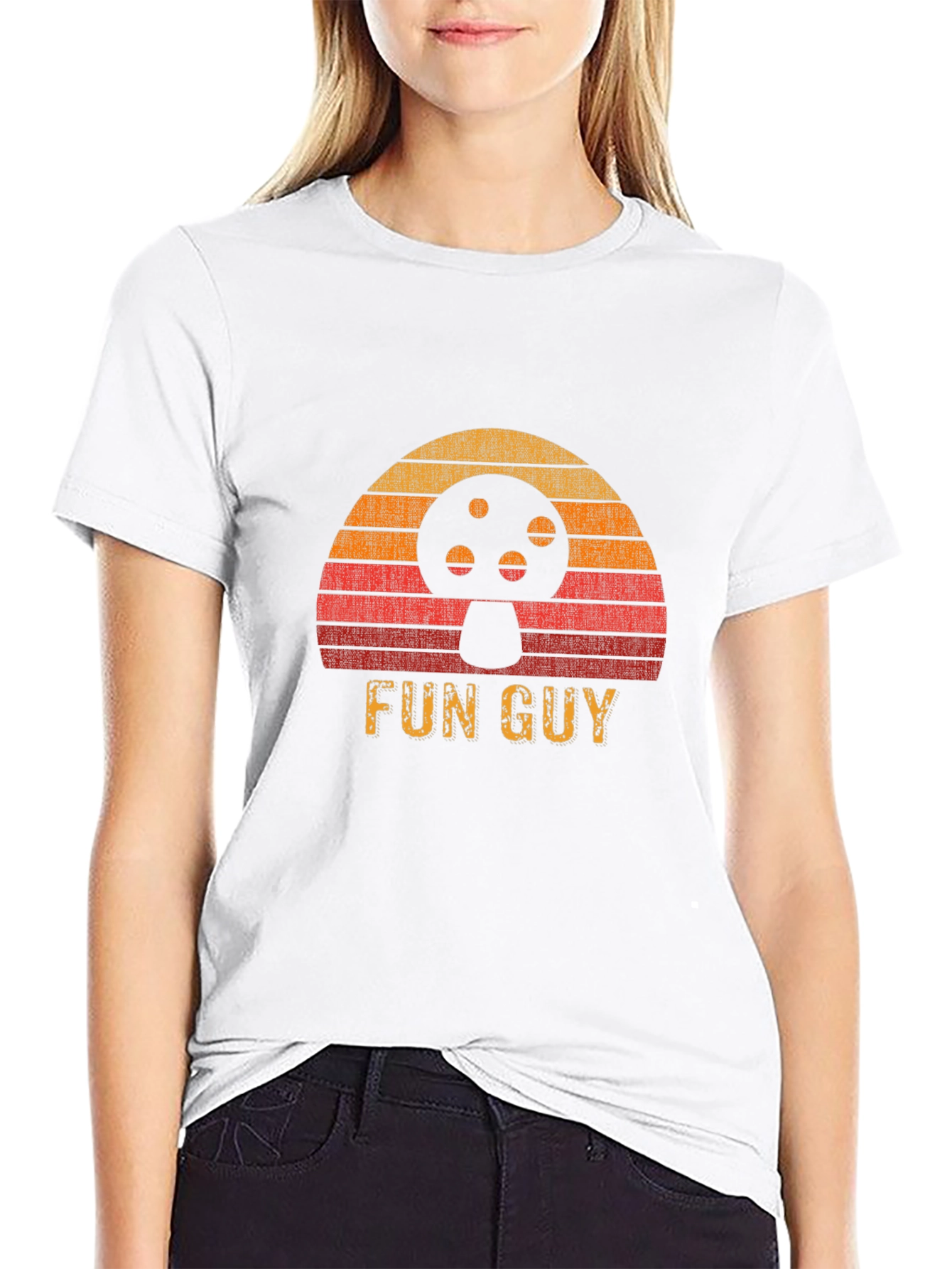 Black Retro Fun Guy Mushroom T-Shirt view 9