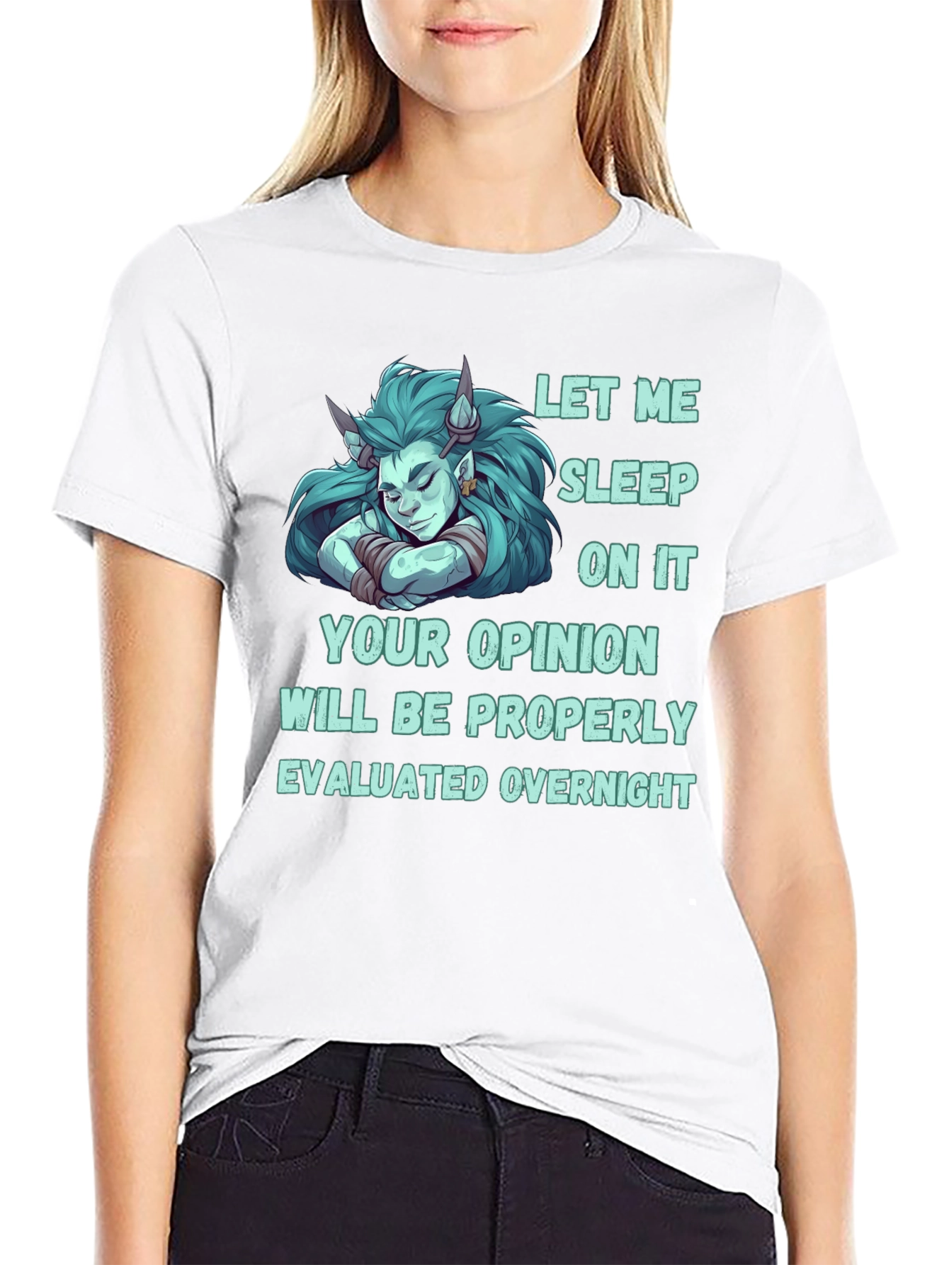 Black Funny "Let Me Sleep On It" Graphic Tee view 9