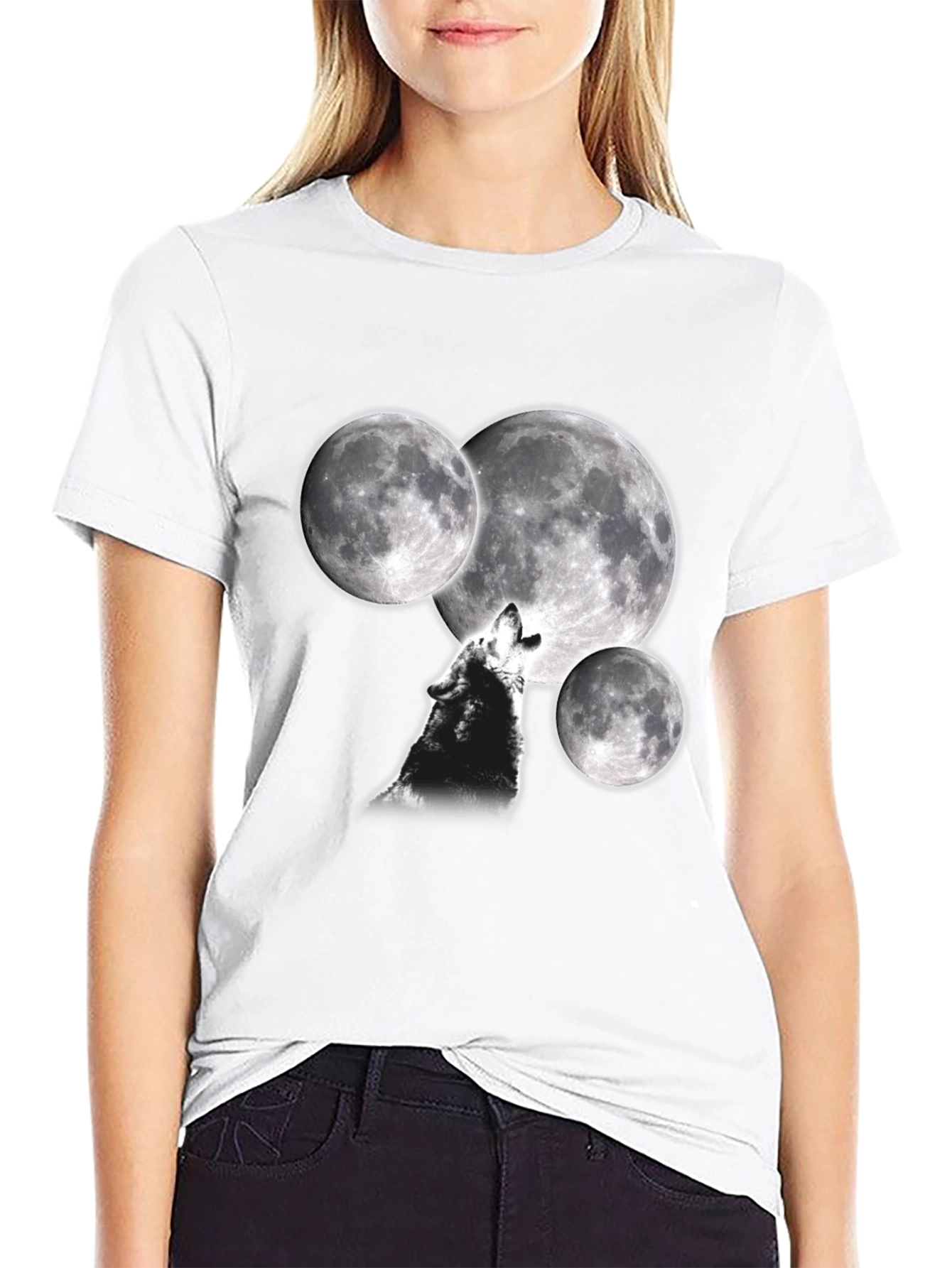 Black Wolf Moon T-Shirt - Black view 9