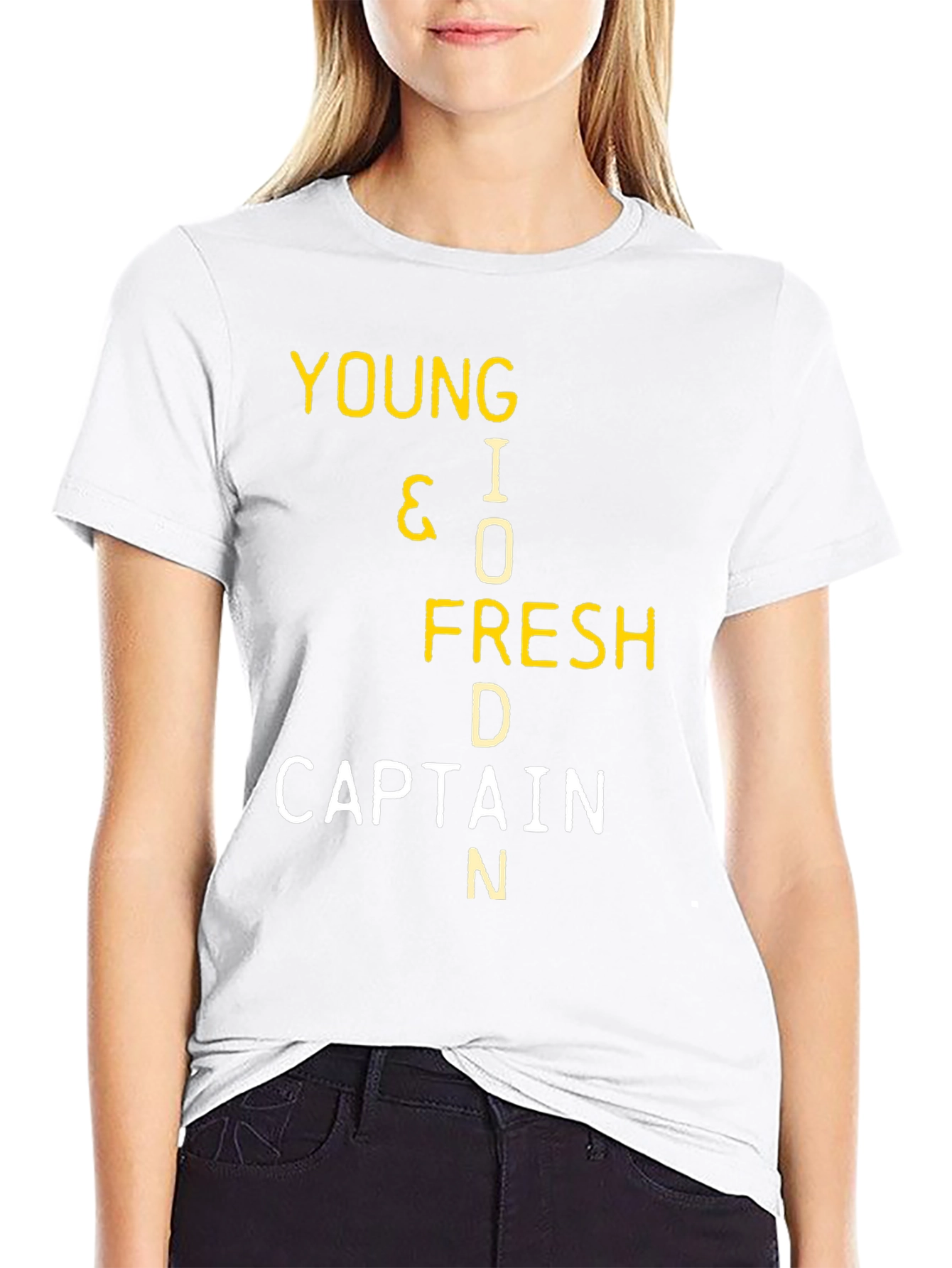 Black Young I O Fresh D Captain N Graphic T-Shirt view 9