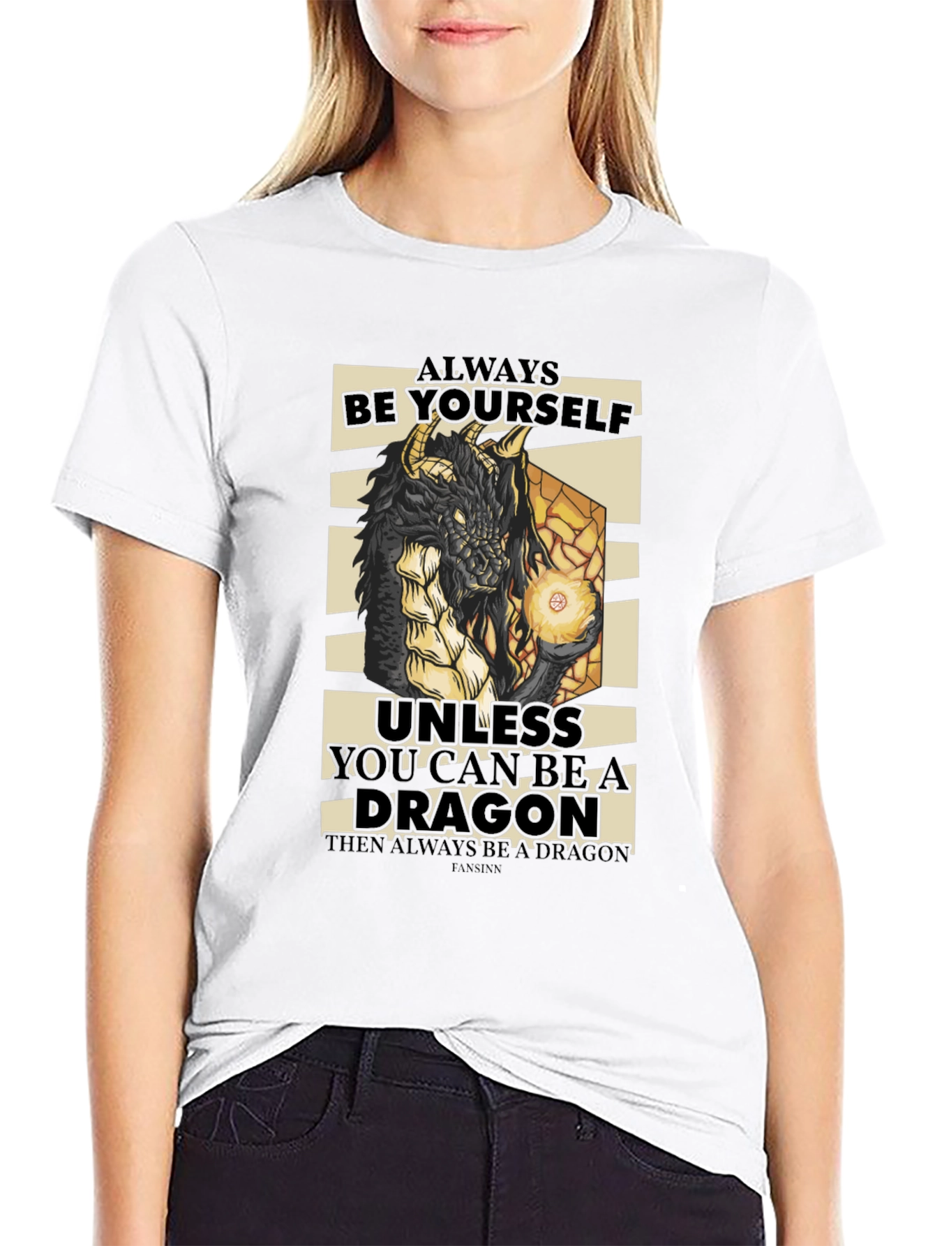 Black Dragon Graphic Tee - Always Be Yourself T-Shirt view 9