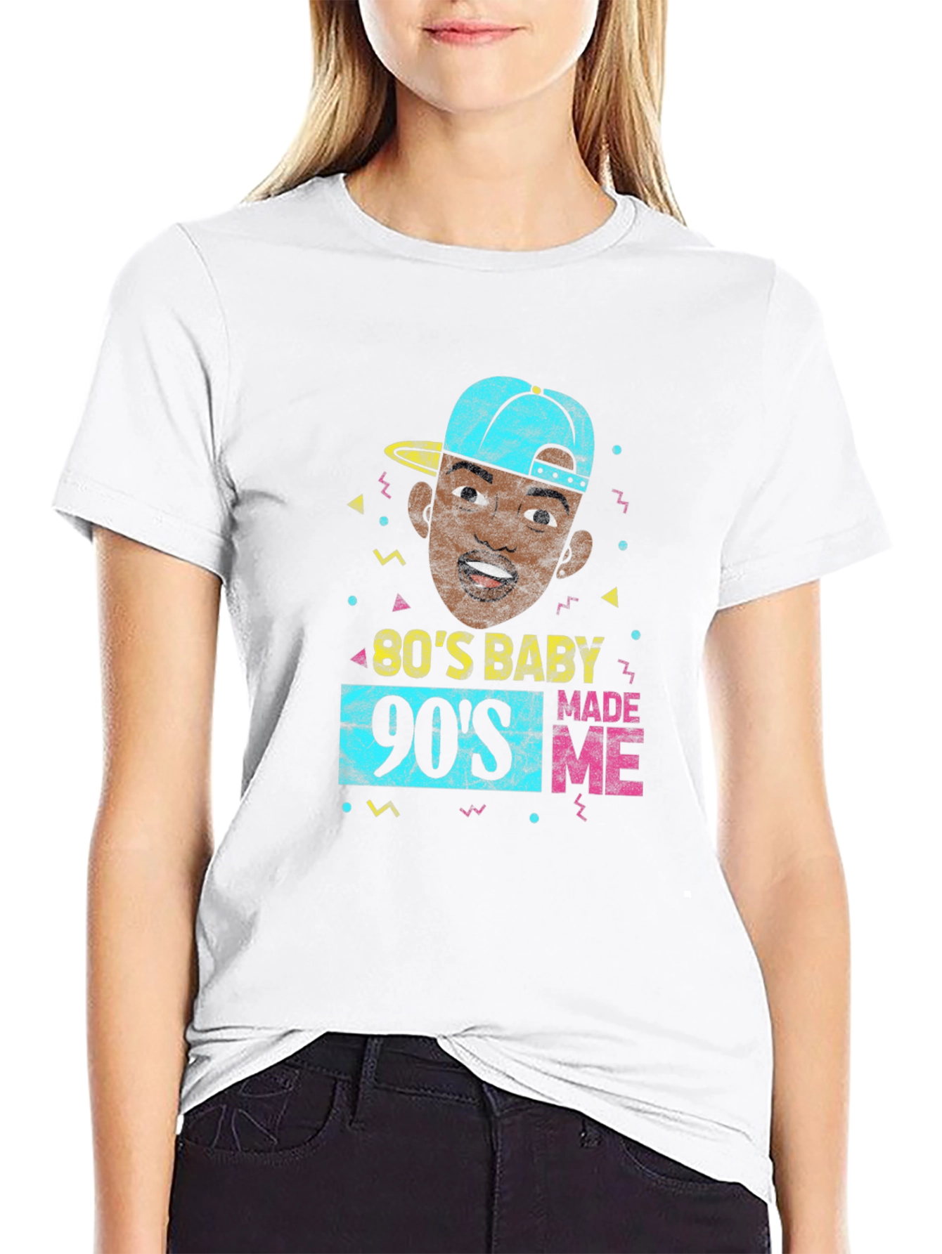 Black 80's Baby, 90's Made Me Black Graphic Tee view 9