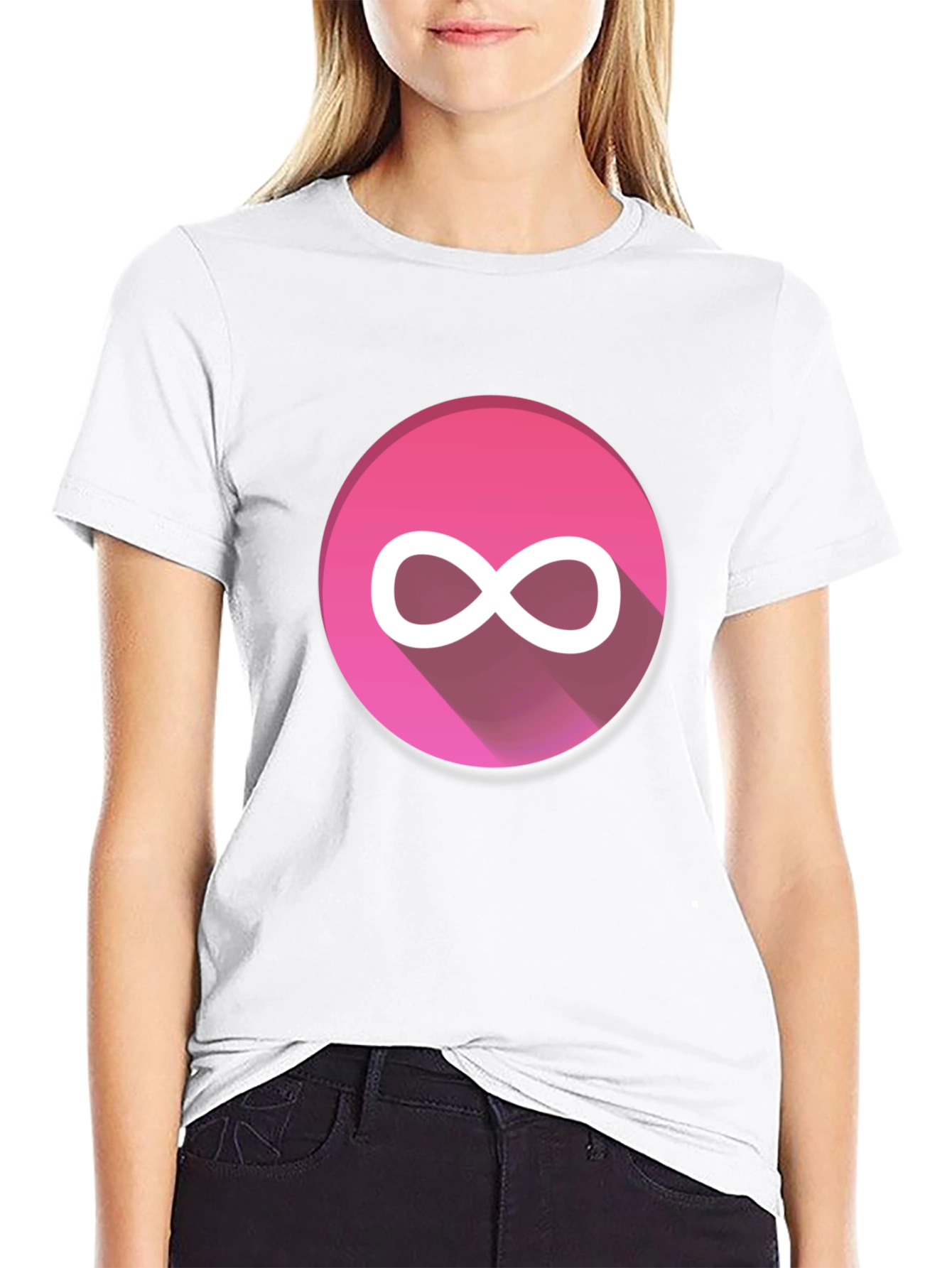 Black Pink Infinity Symbol Graphic Tee - Black view 9