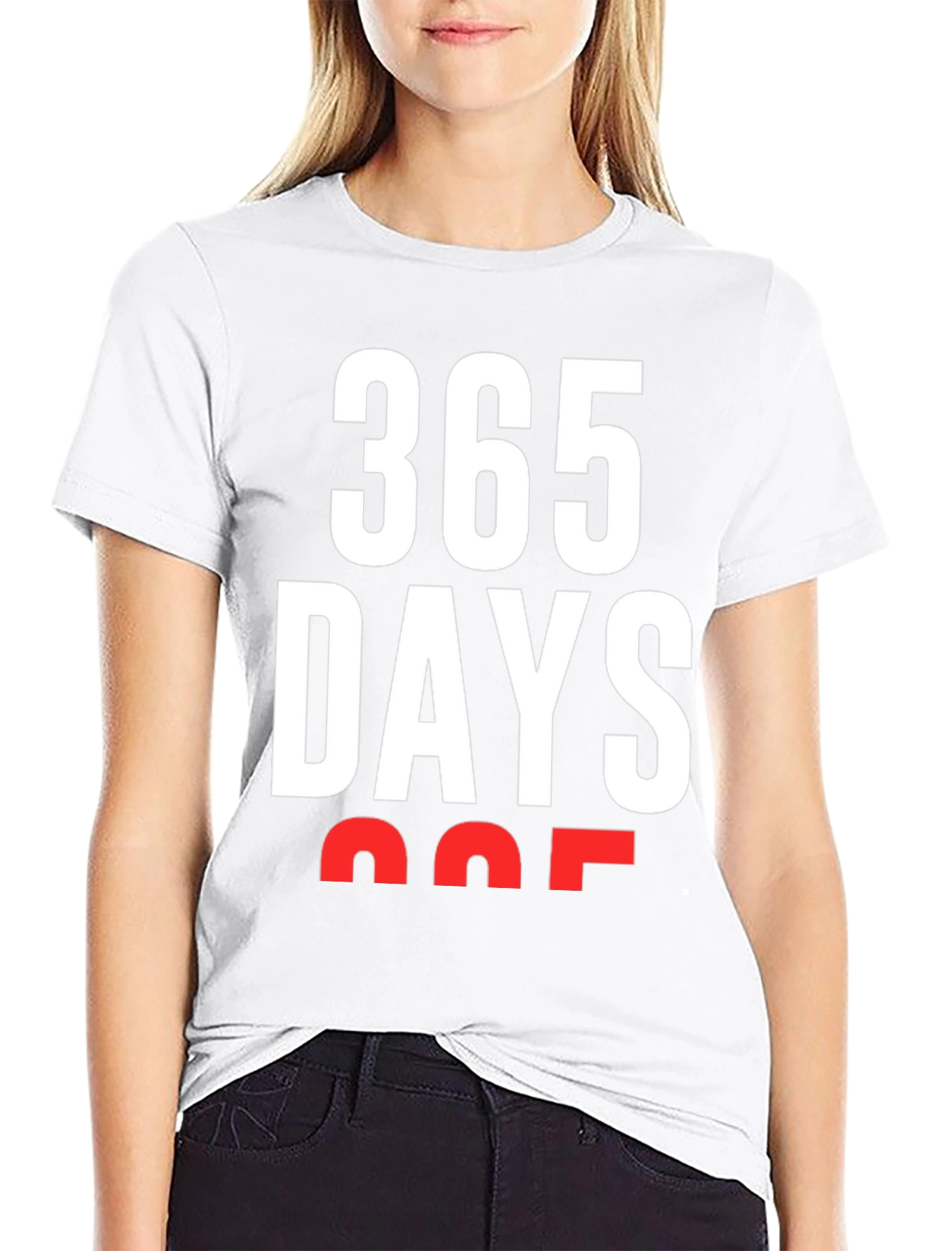 Black 365 Days T-Shirt - Bold Graphic Tee view 9