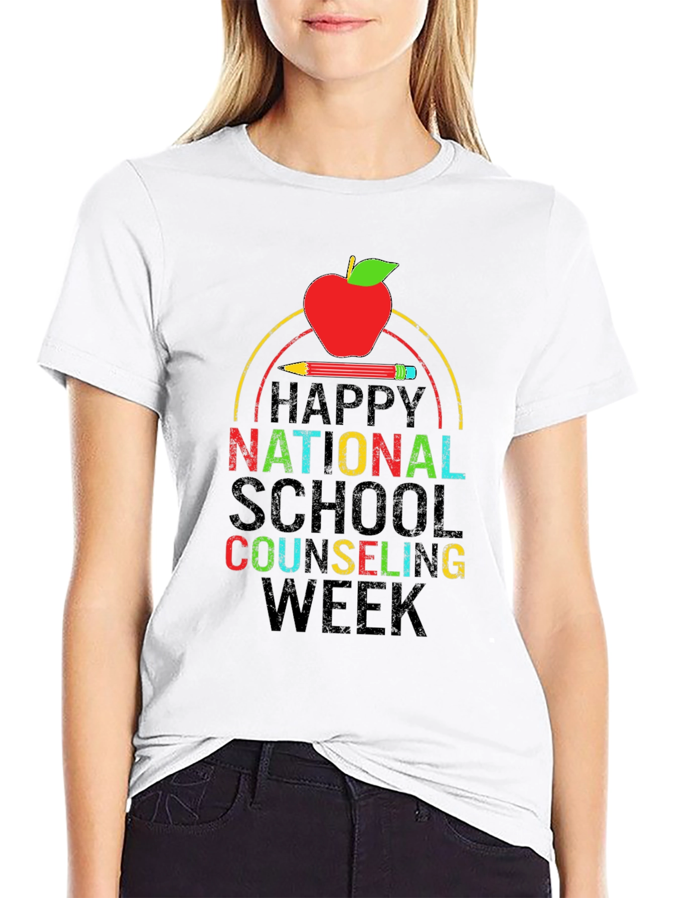 Black Happy National School Counseling Week T-Shirt view 9