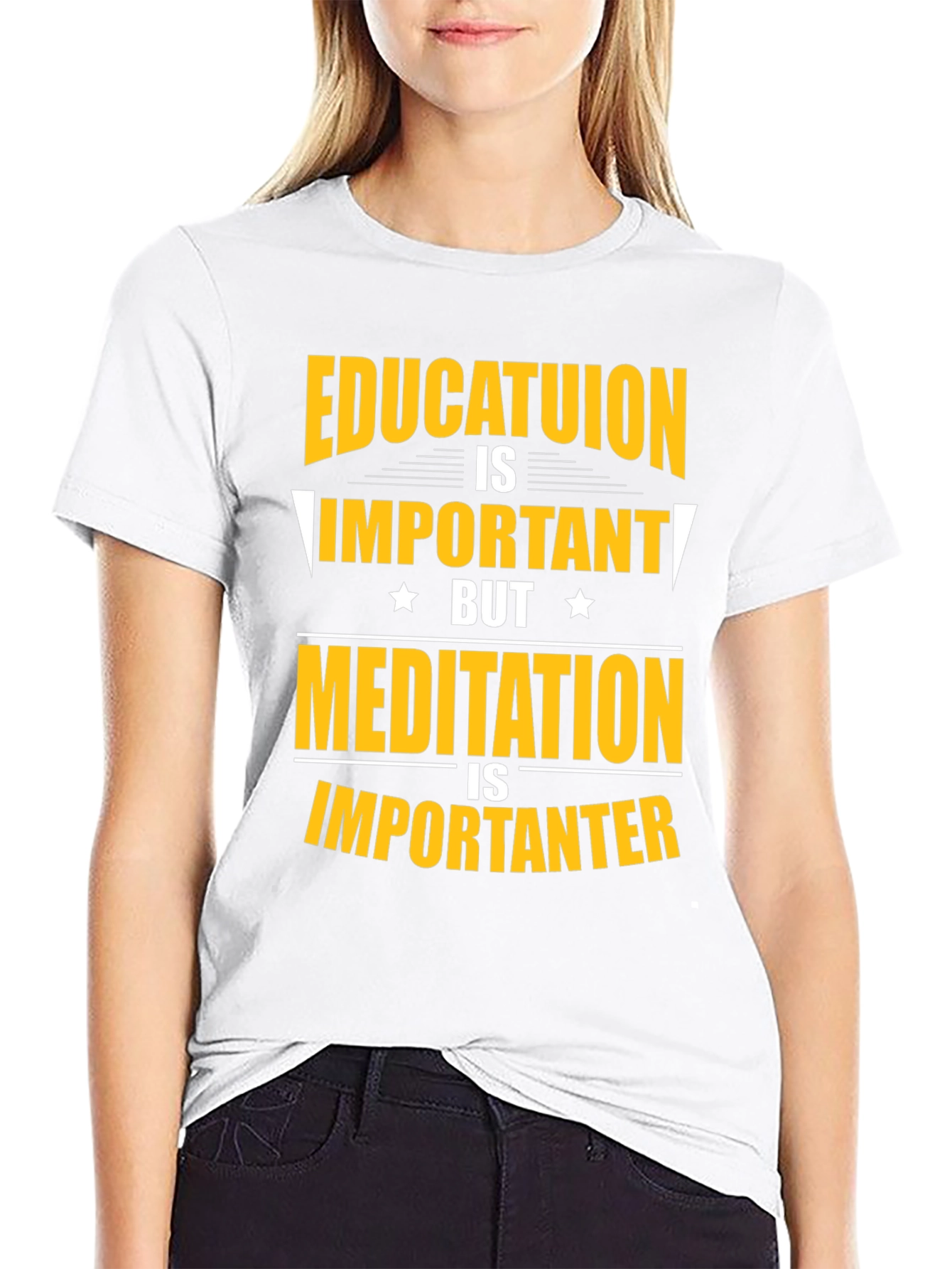 Black Education vs Meditation T-Shirt view 9