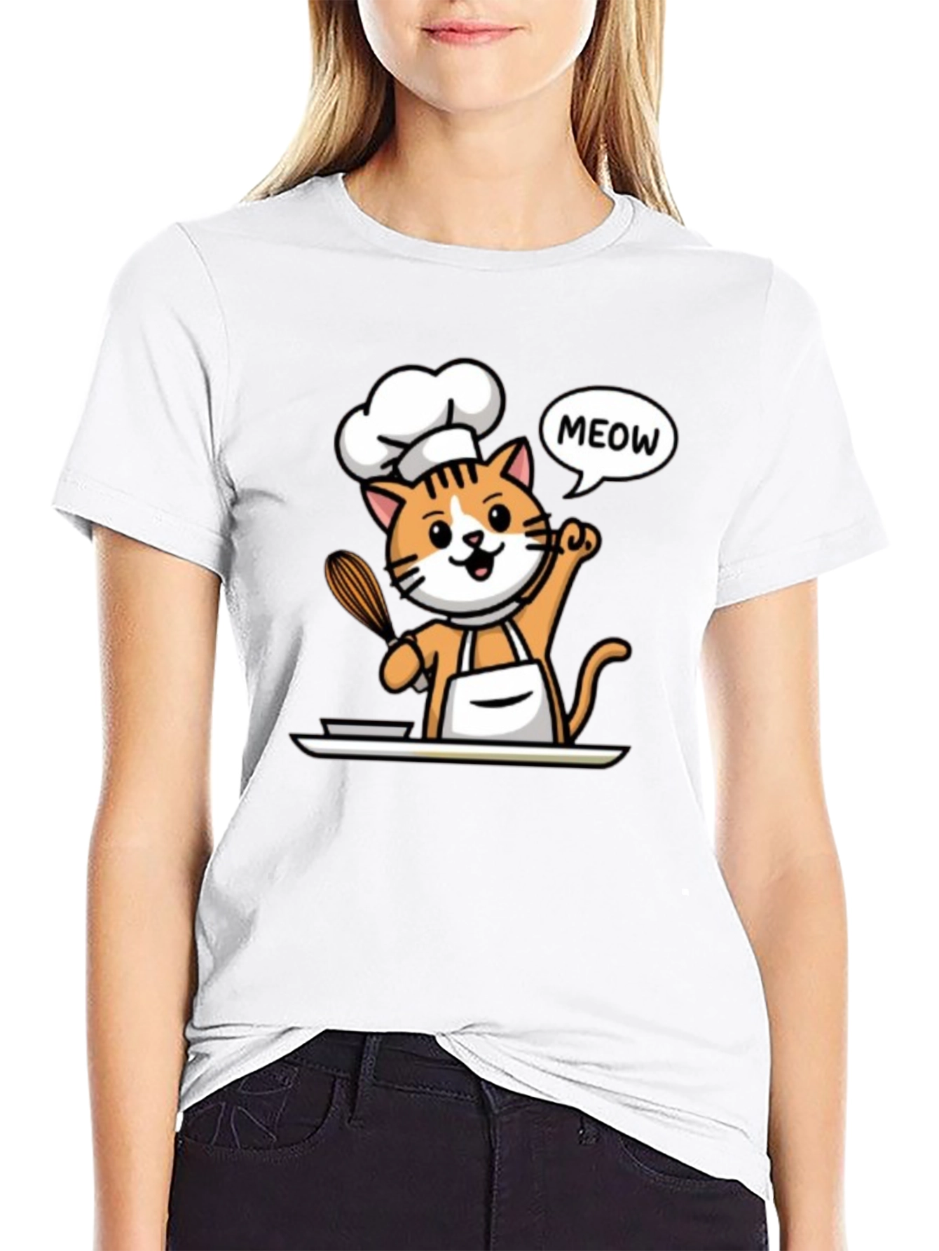 Black Chef Cat T-Shirt - Funny Culinary Kitten Tee view 9