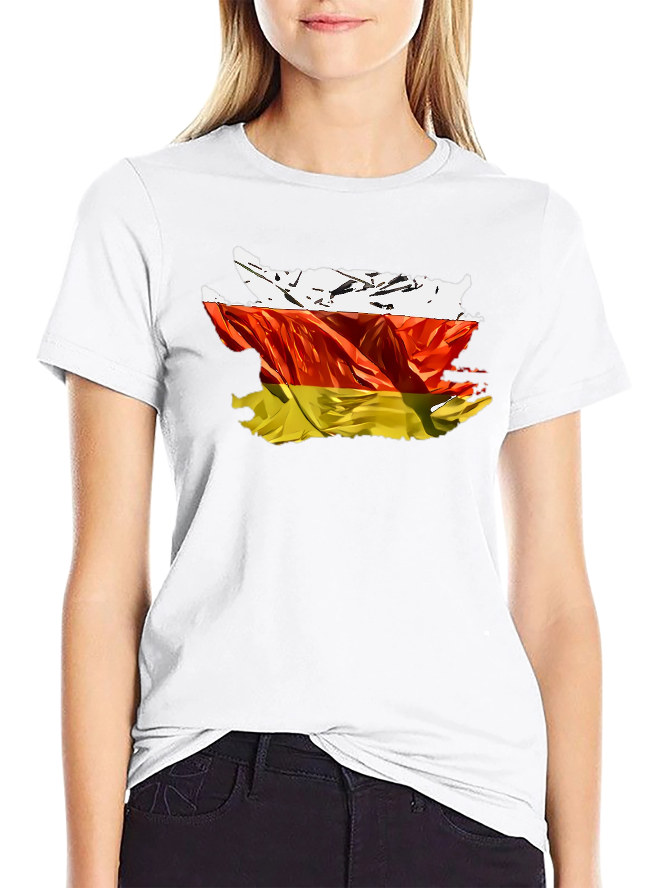 Black South Ossetia Flag Graphic Tee view 9