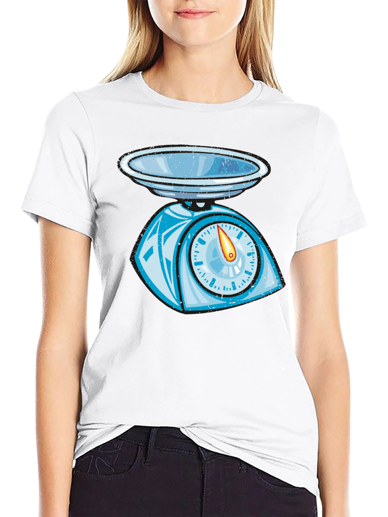 Black Vintage Style Kitchen Scale Graphic Tee - Black view 9