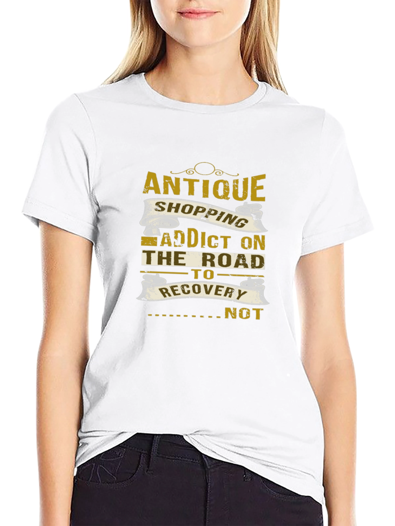 Black Antique Shopping Addict T-Shirt view 9