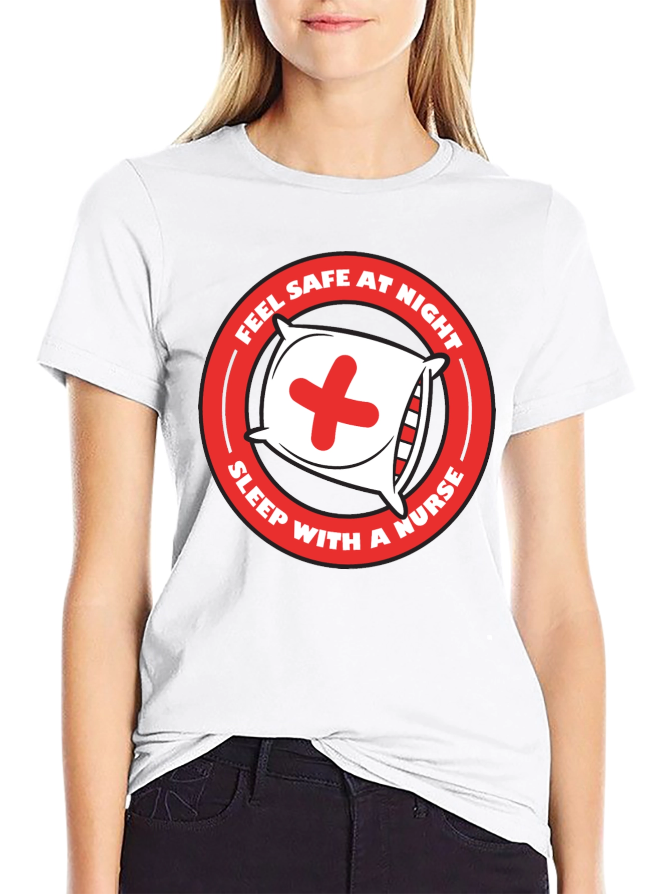 Black Sleep with a Nurse T-Shirt - Feel Safe at Night view 9
