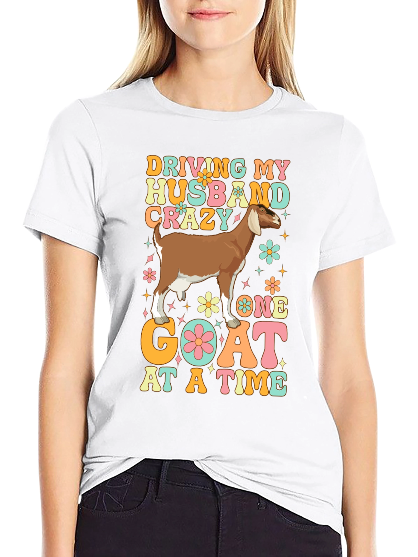 Black Driving Husband Crazy Goat Graphic Tee view 9