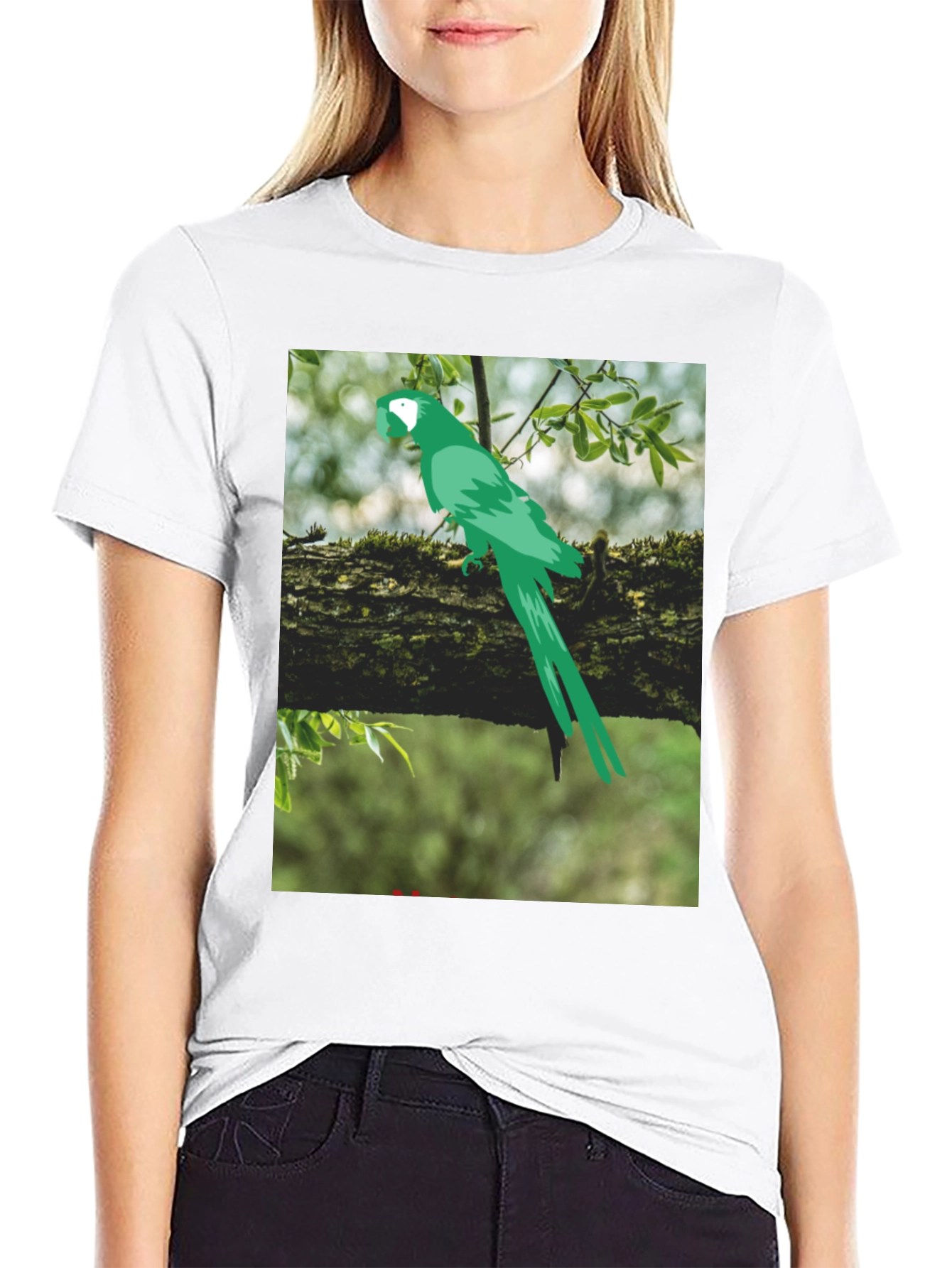 Black Parrot Graphic Tee - Nature Inspired Print view 9