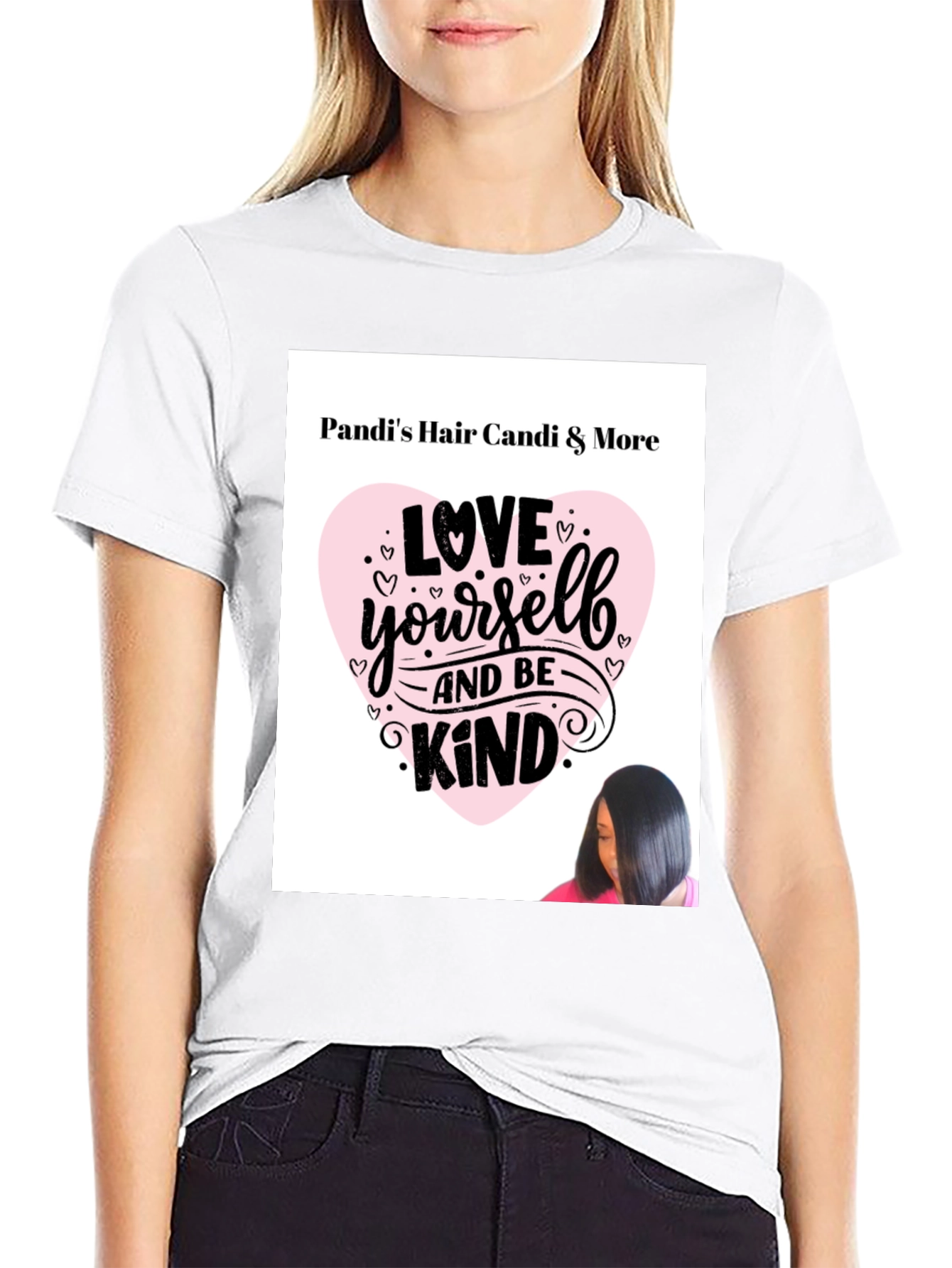 Black Pandi's Hair Candi & More 'Love Yourself and Be Kind' Graphic T-Shirt view 9