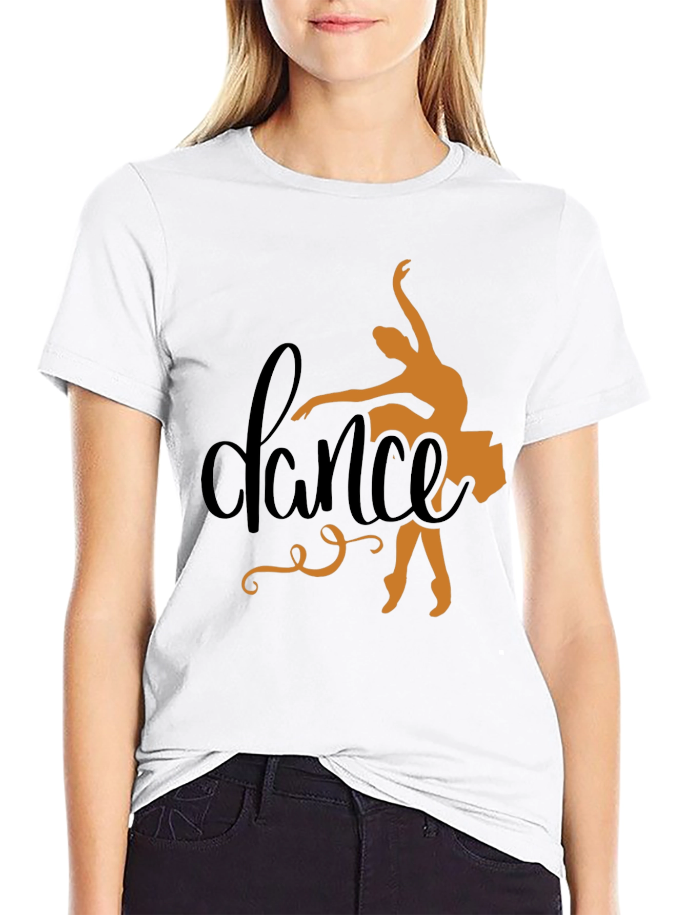 Black Dance Silhouette Black Tee - Artistic Dancer Shirt view 9