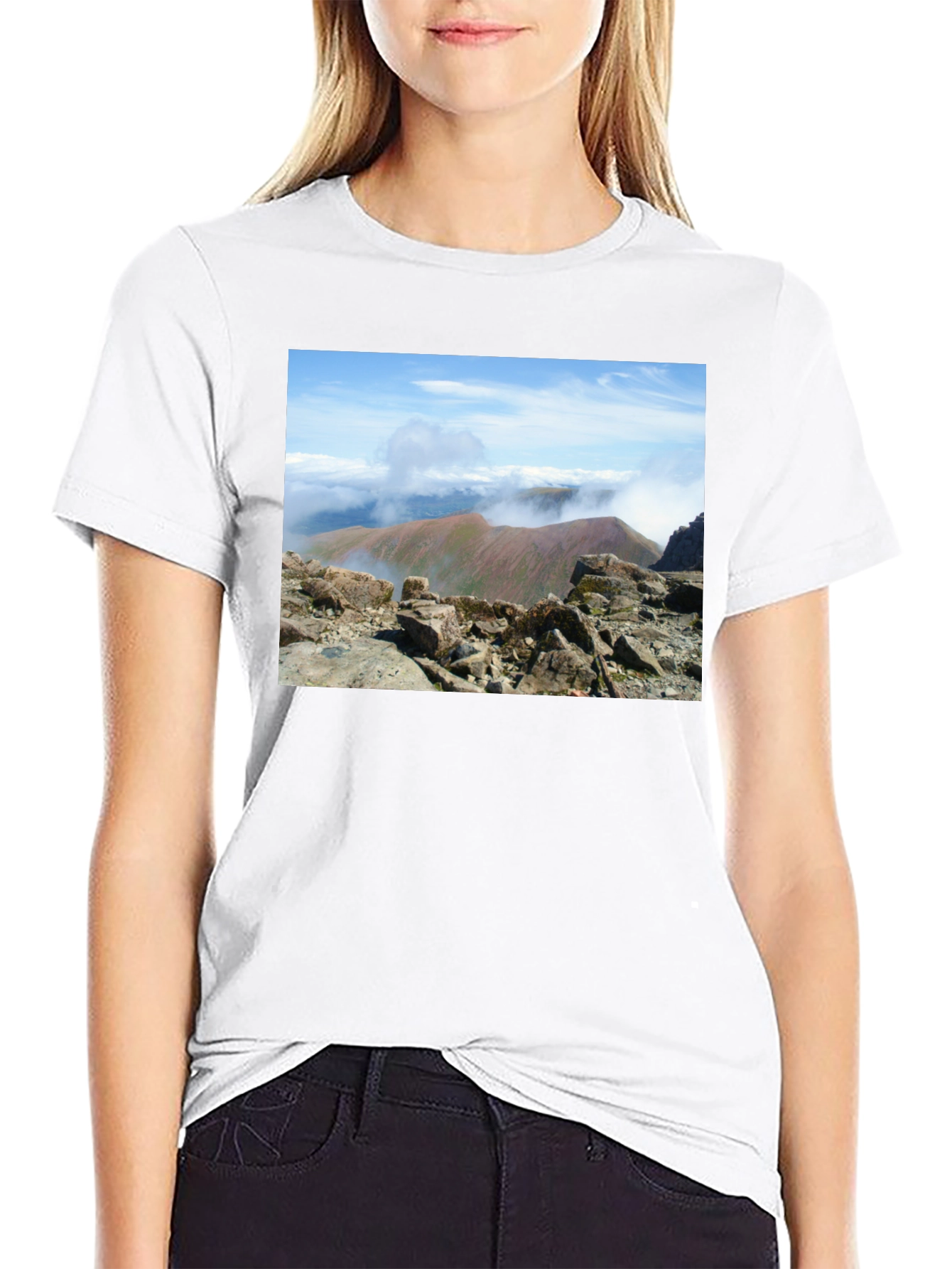 Black Mountain View Graphic Tee - Black Cotton Blend view 9