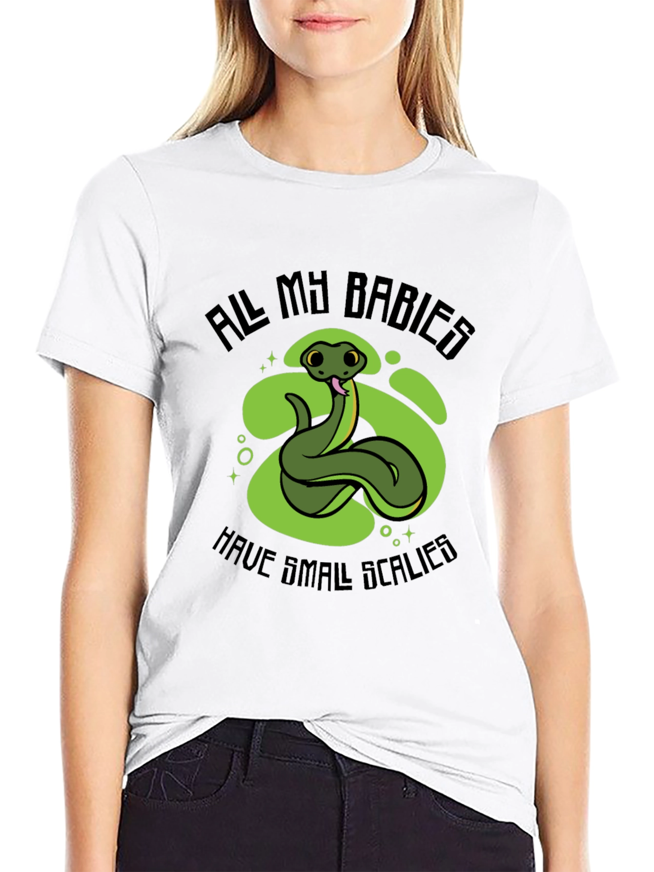 Black Snake Babies T-Shirt - Small Scalies Design view 9