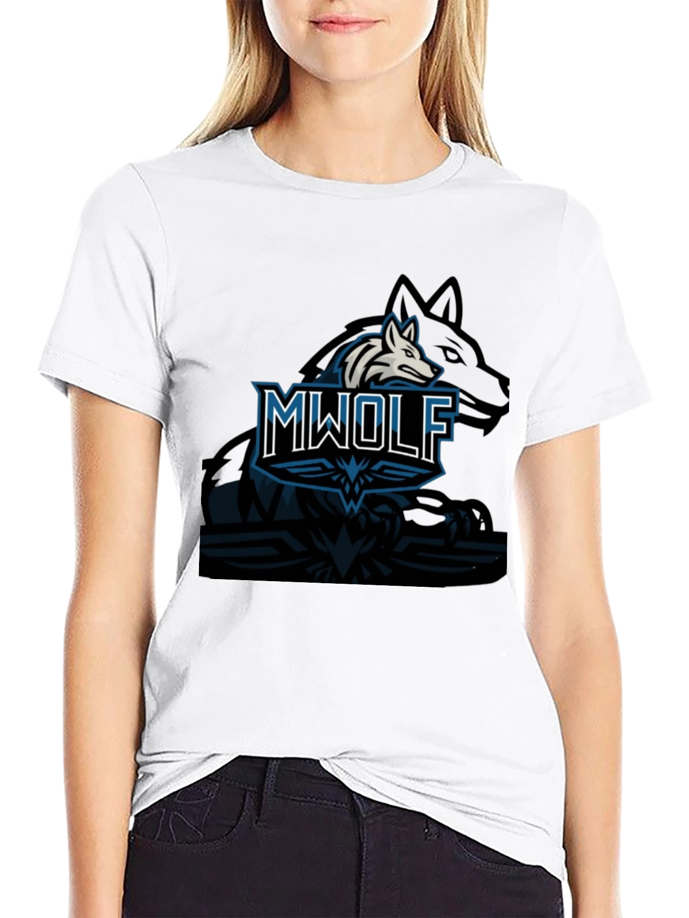 Black MWOLF Graphic T-Shirt - Black, Casual Wear view 9
