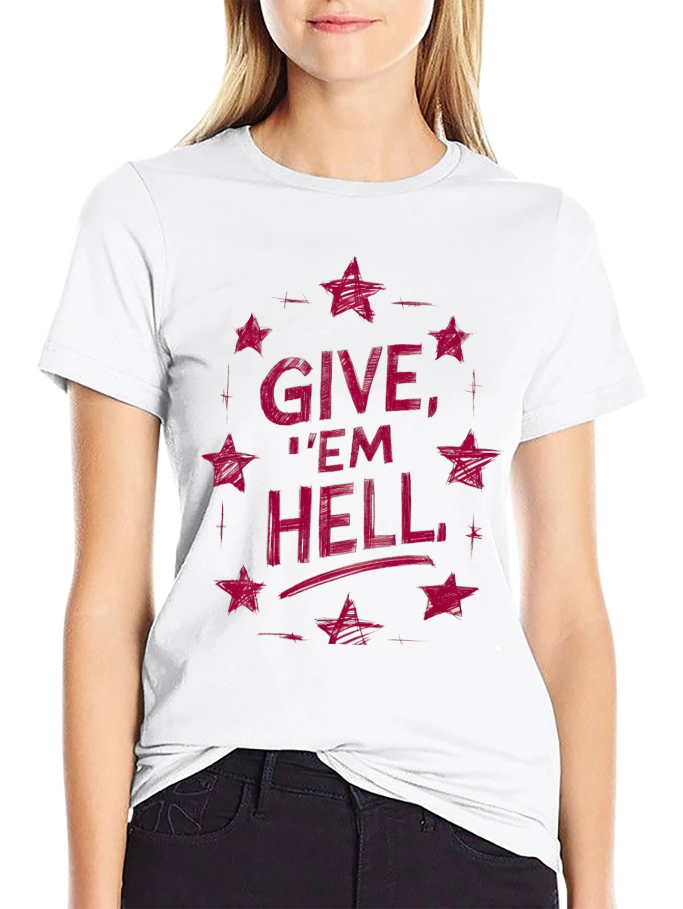 Black Give 'Em Hell Graphic Tee - Black view 9