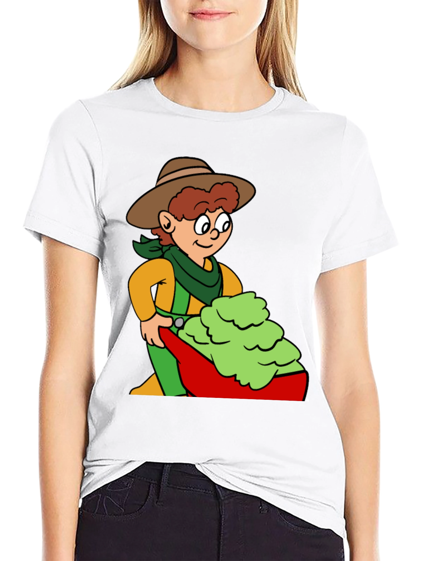 Black Cartoon Cowboy Avocado T-Shirt view 9