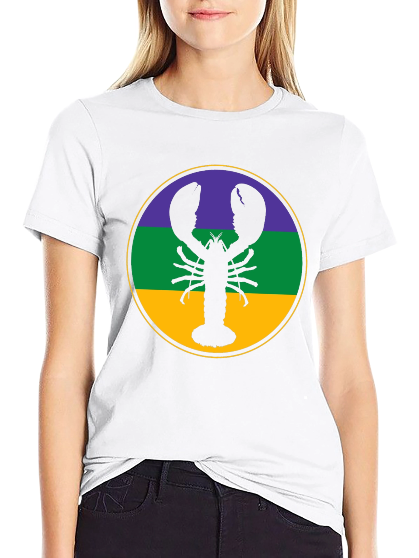 Lobster Mardi Gras T-Shirt - Round Circle - 9