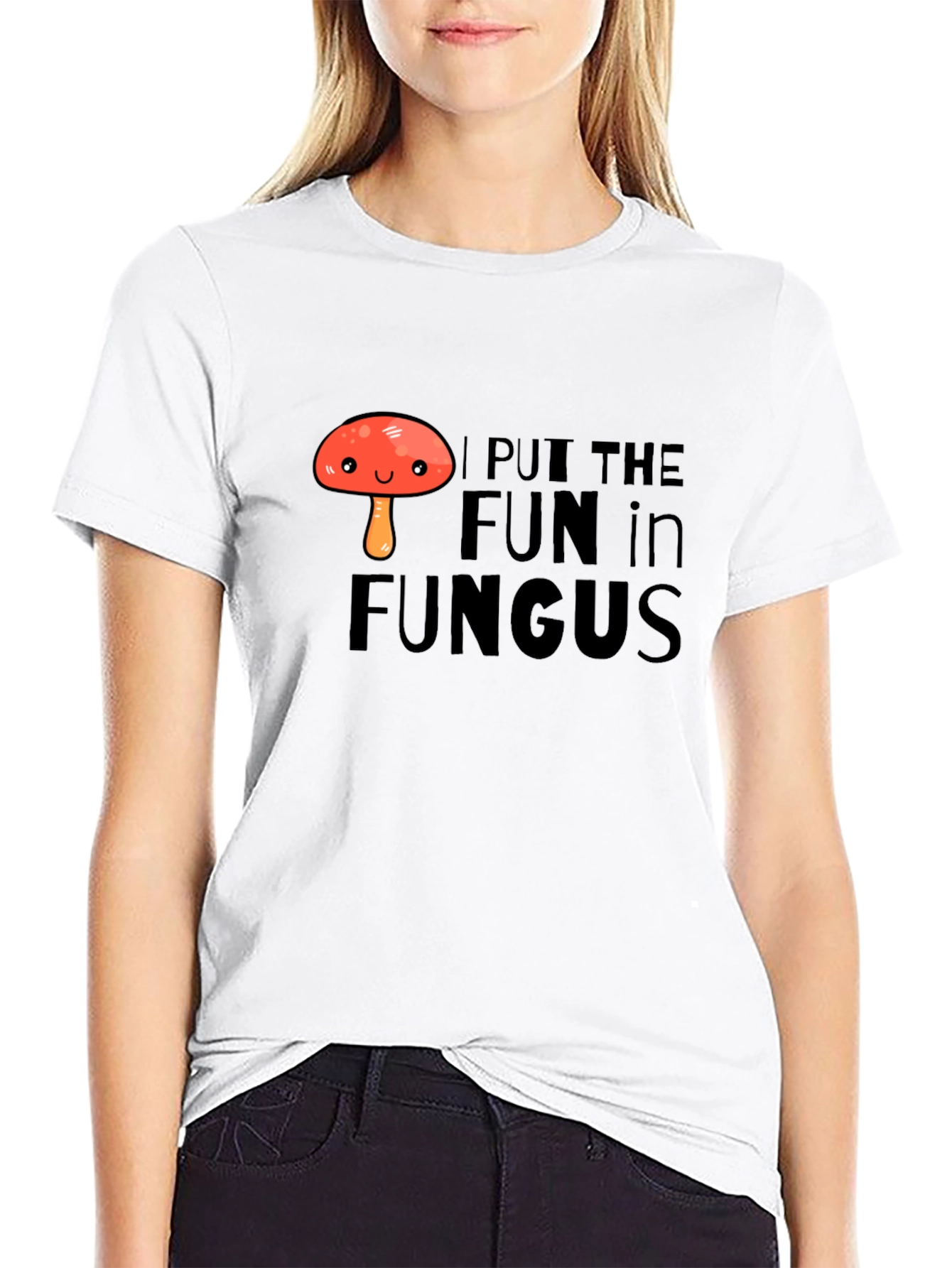 Black Funny Mushroom Pun T-Shirt - I Put The Fun In Fungus! view 9