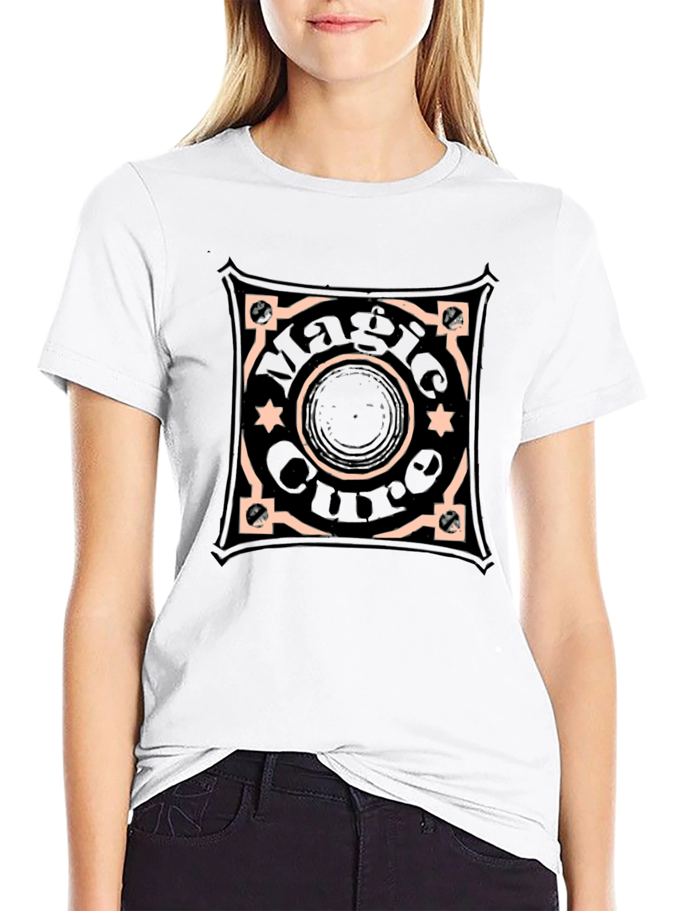 Black Magic Circle Graphic Tee - Unisex Black T-Shirt view 9