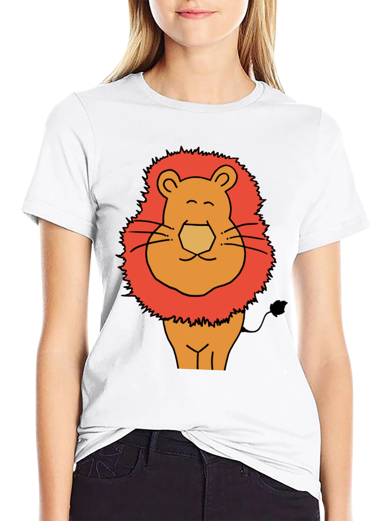 Black Funny Lion Graphic Tee - Men's Black T-Shirt view 9