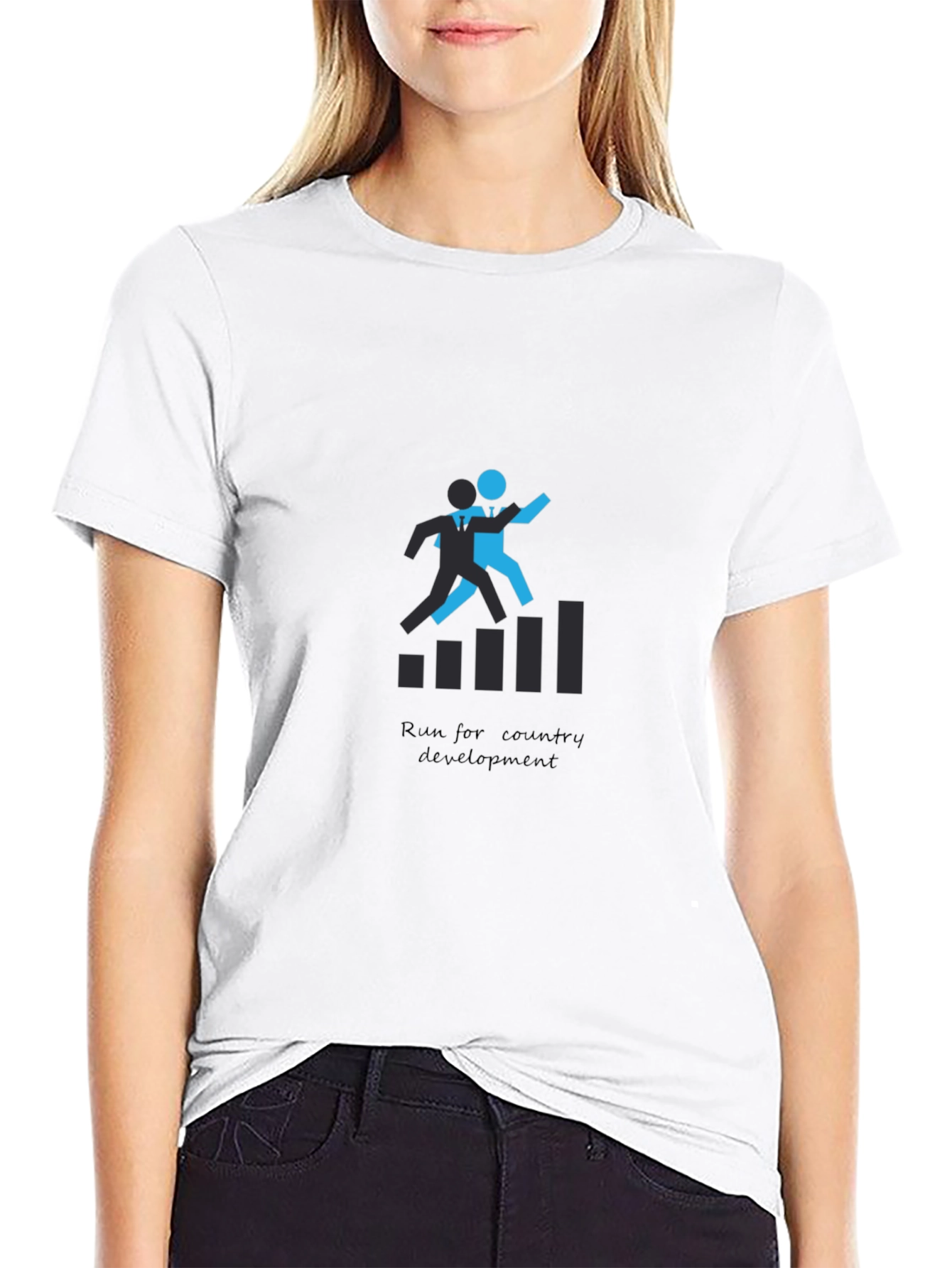 Black Run For Country Development Graphic T-Shirt view 9