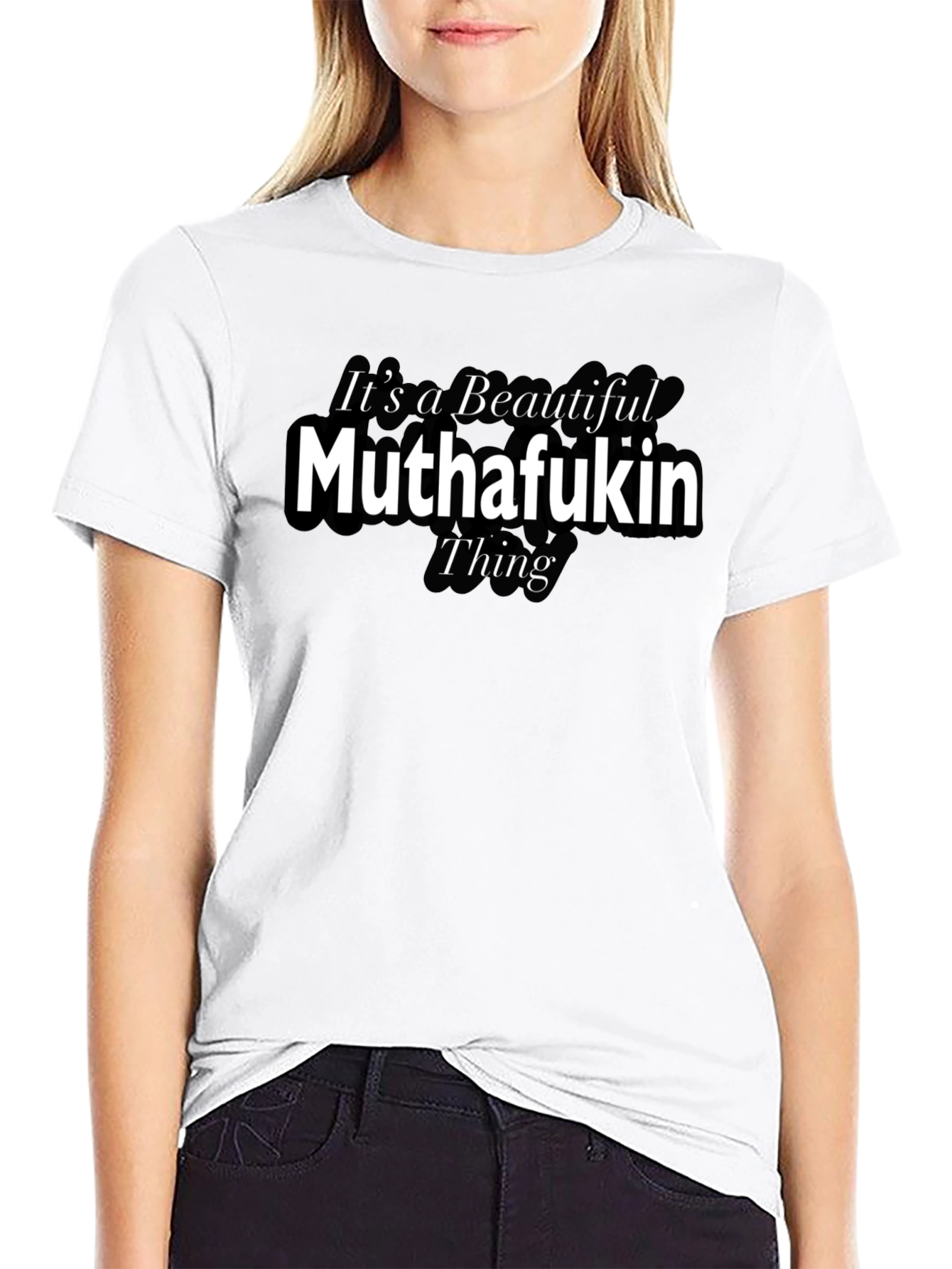 Black Beautiful Muthafukin Thing Graphic T-Shirt view 9