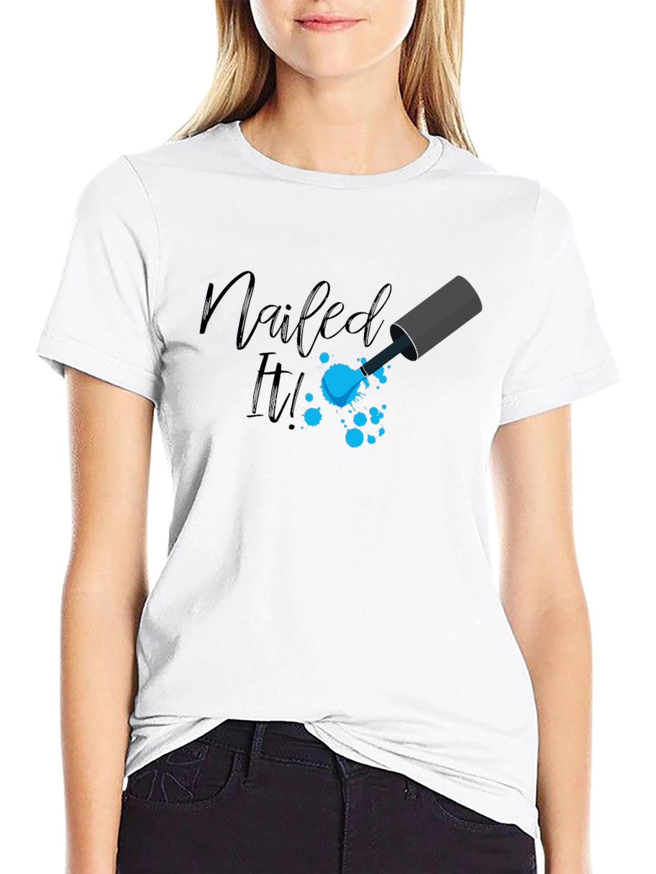 Black Nailed It! Graphic Print Tee - Trendy Design view 9