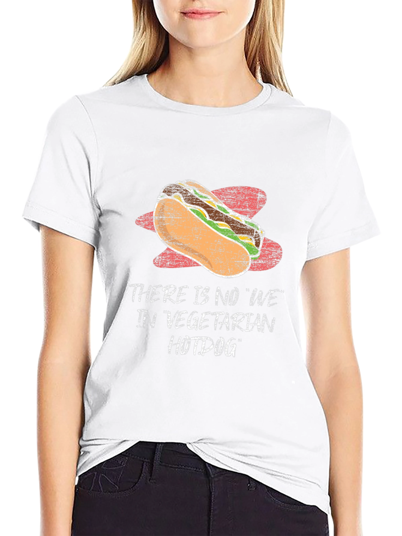 Black Vegetarian Hotdog T-Shirt Funny Hot Dog Lover Tee view 9