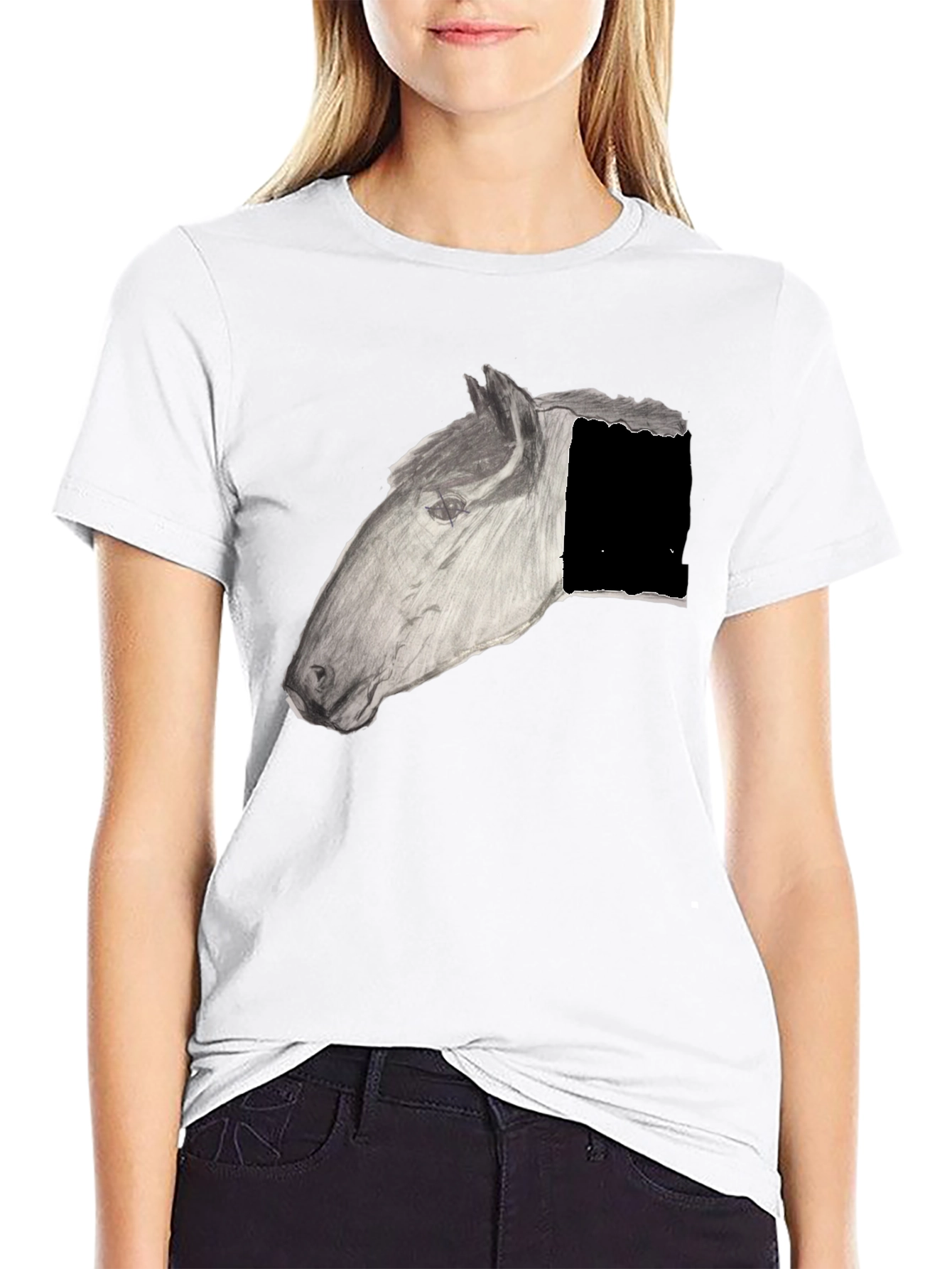 Black Horse Graphic Black T-Shirt view 9