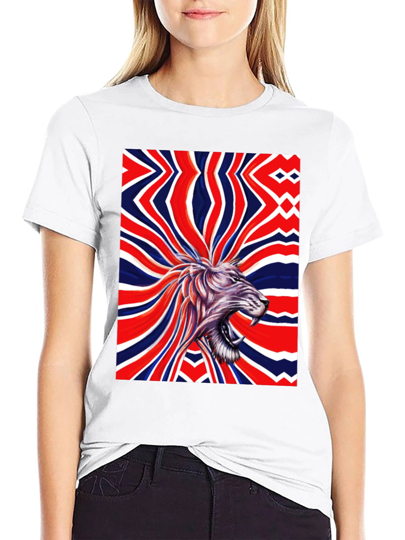 Black Lion Union Jack Graphic Tee view 9