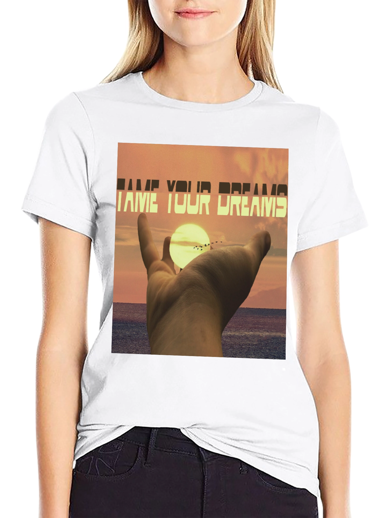 Black Tame Your Dreams Graphic T-Shirt - Unisex Fit view 9