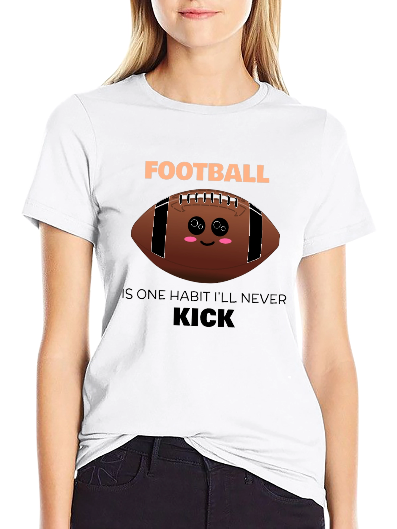 Black Funny Football Habit T-Shirt view 9