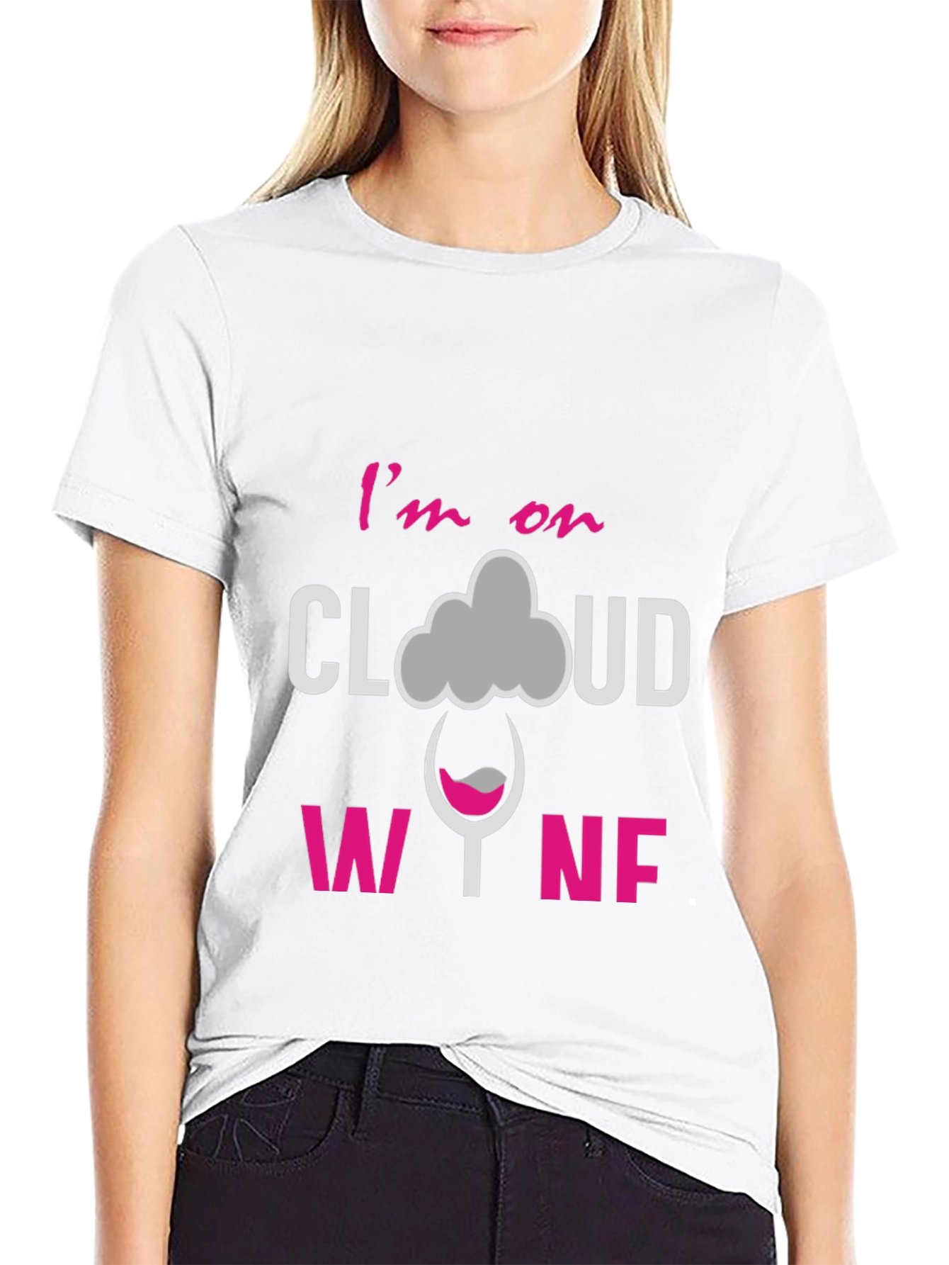 Black I'm on Cloud Wine Graphic T-Shirt view 9