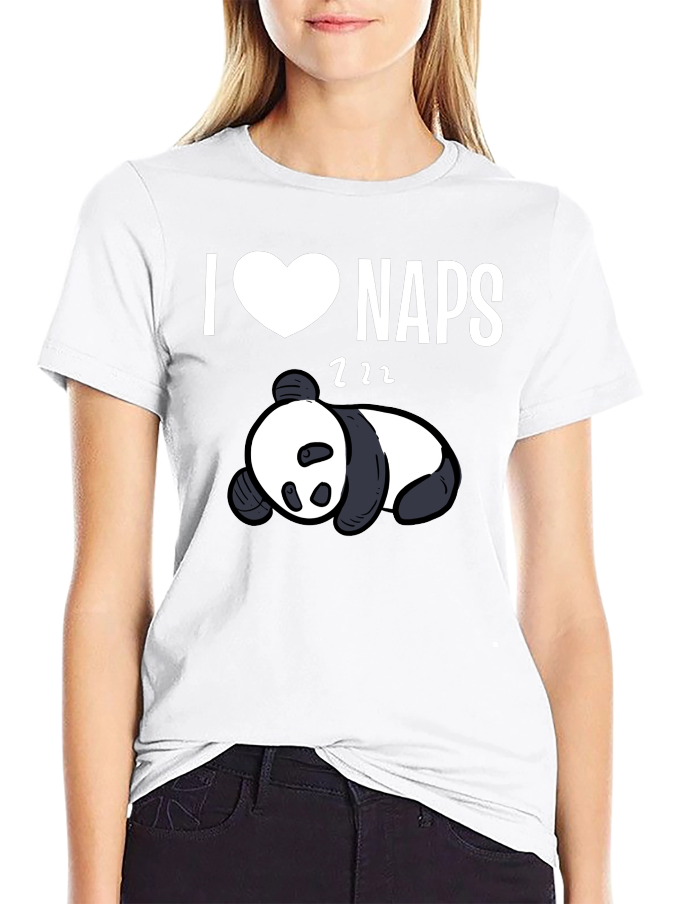 Black I Heart Naps Panda Black T-Shirt view 9