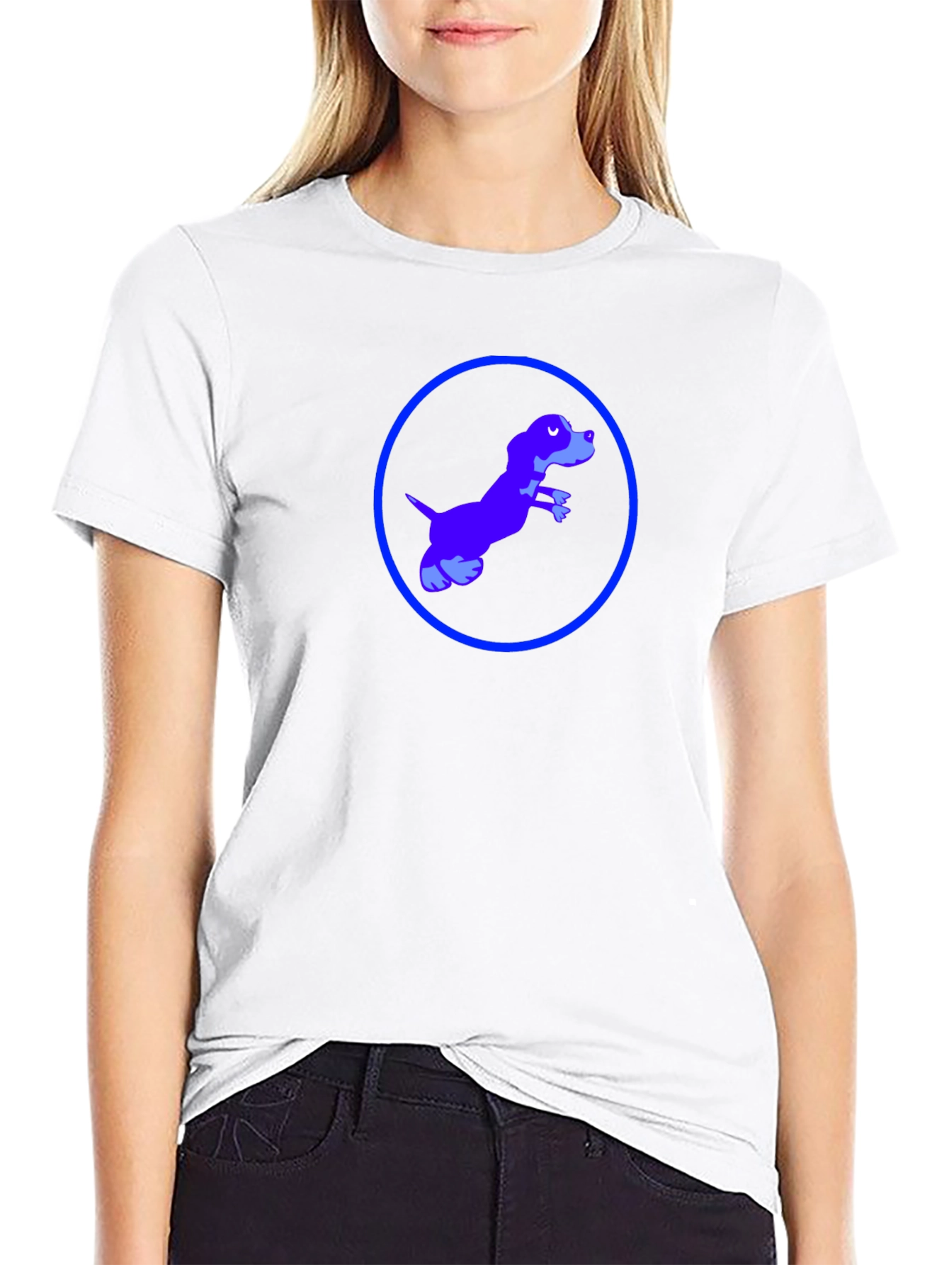 Black Dog in Circle Graphic Tee view 9
