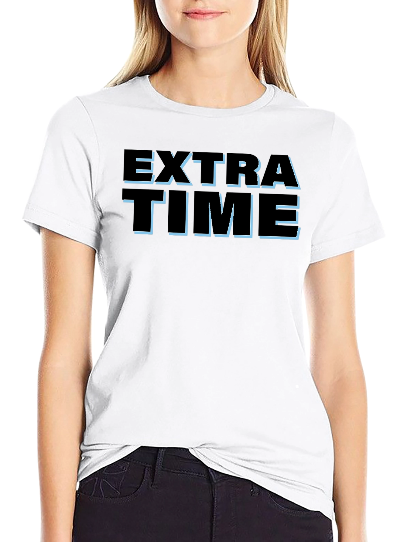 Black Extra Time Graphic T-Shirt - Black Casual Tee view 9