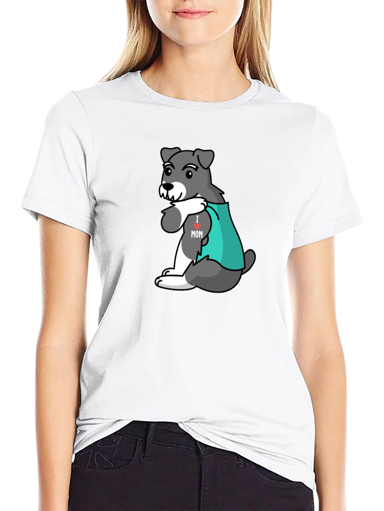 Dog 'I heart Mom' Graphic Tee - Black - 9